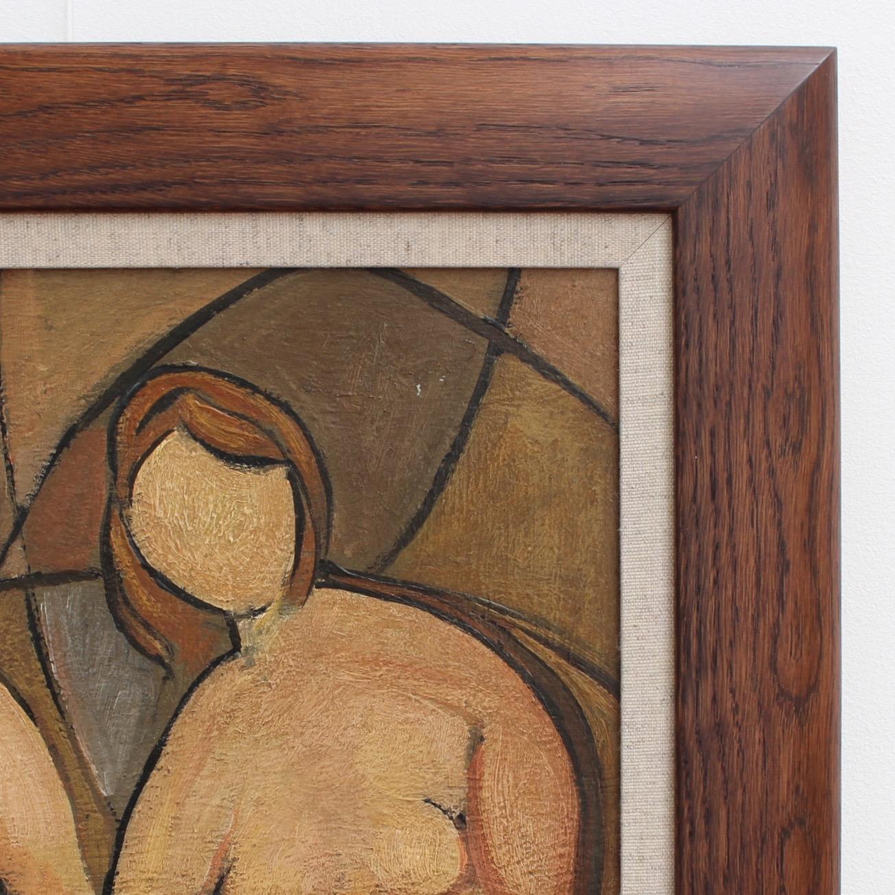 'Portrait of Mysterious Women', Mid-century Modern Cubist Oil Painting, Berlin 3