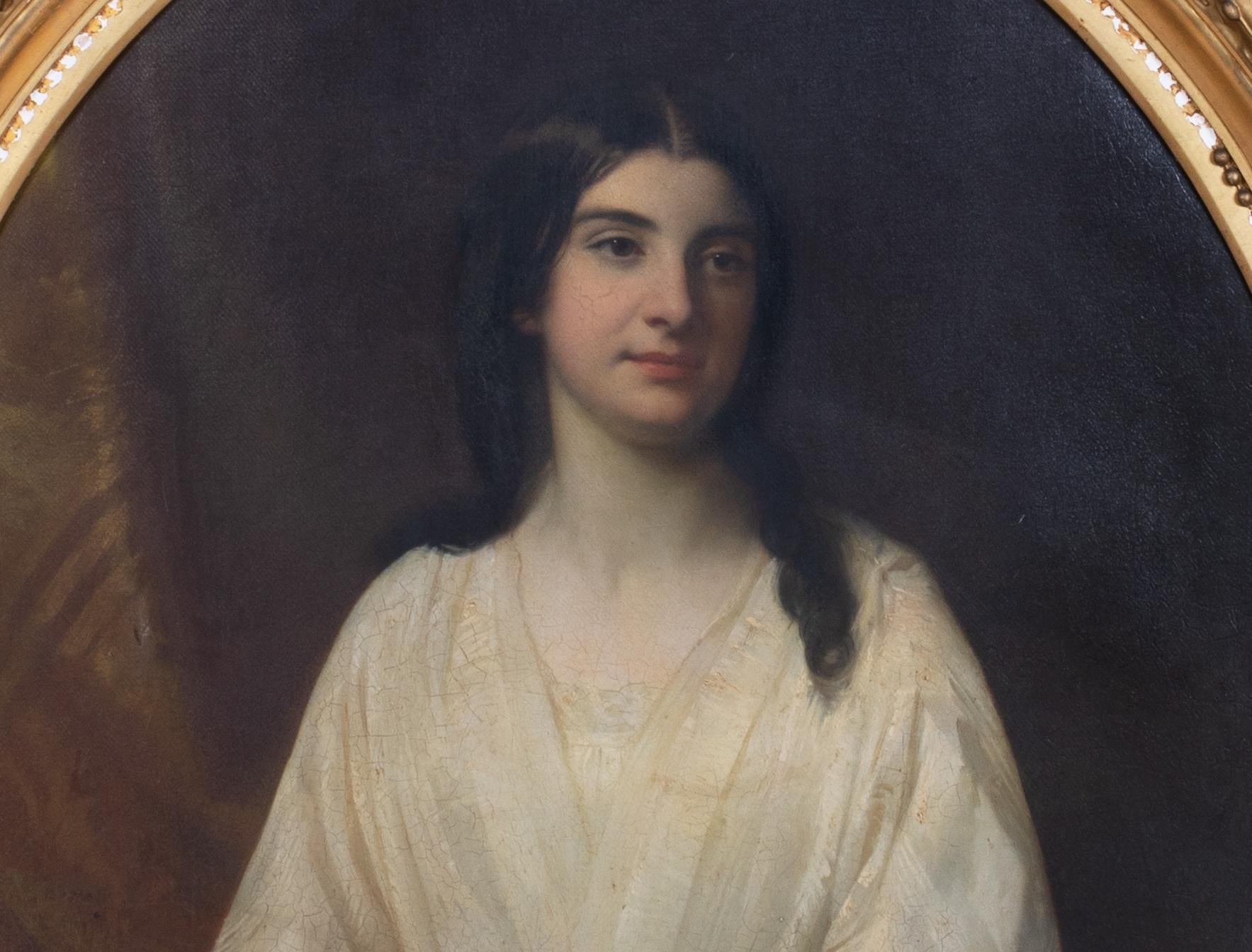 Portrait Of Augusta Gordon (née Bolton), Rome, 19th Century - Brown Portrait Painting by Unknown