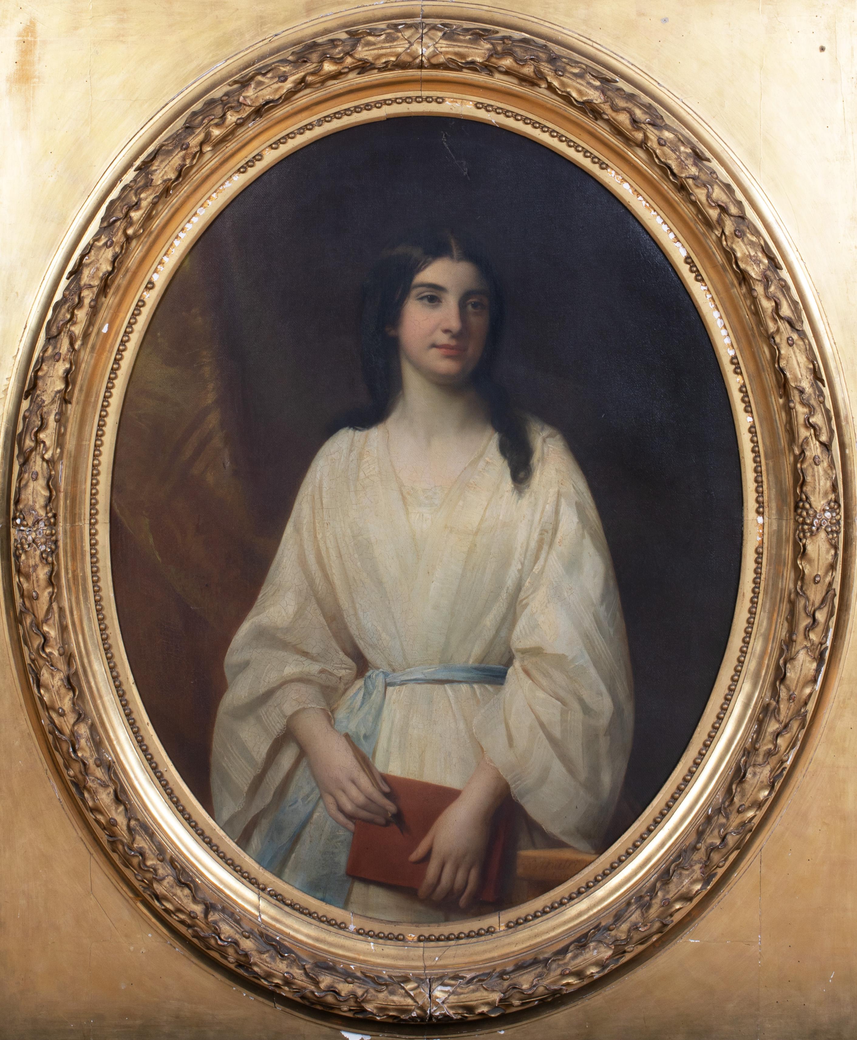 Unknown Portrait Painting - Portrait Of Augusta Gordon (née Bolton), Rome, 19th Century