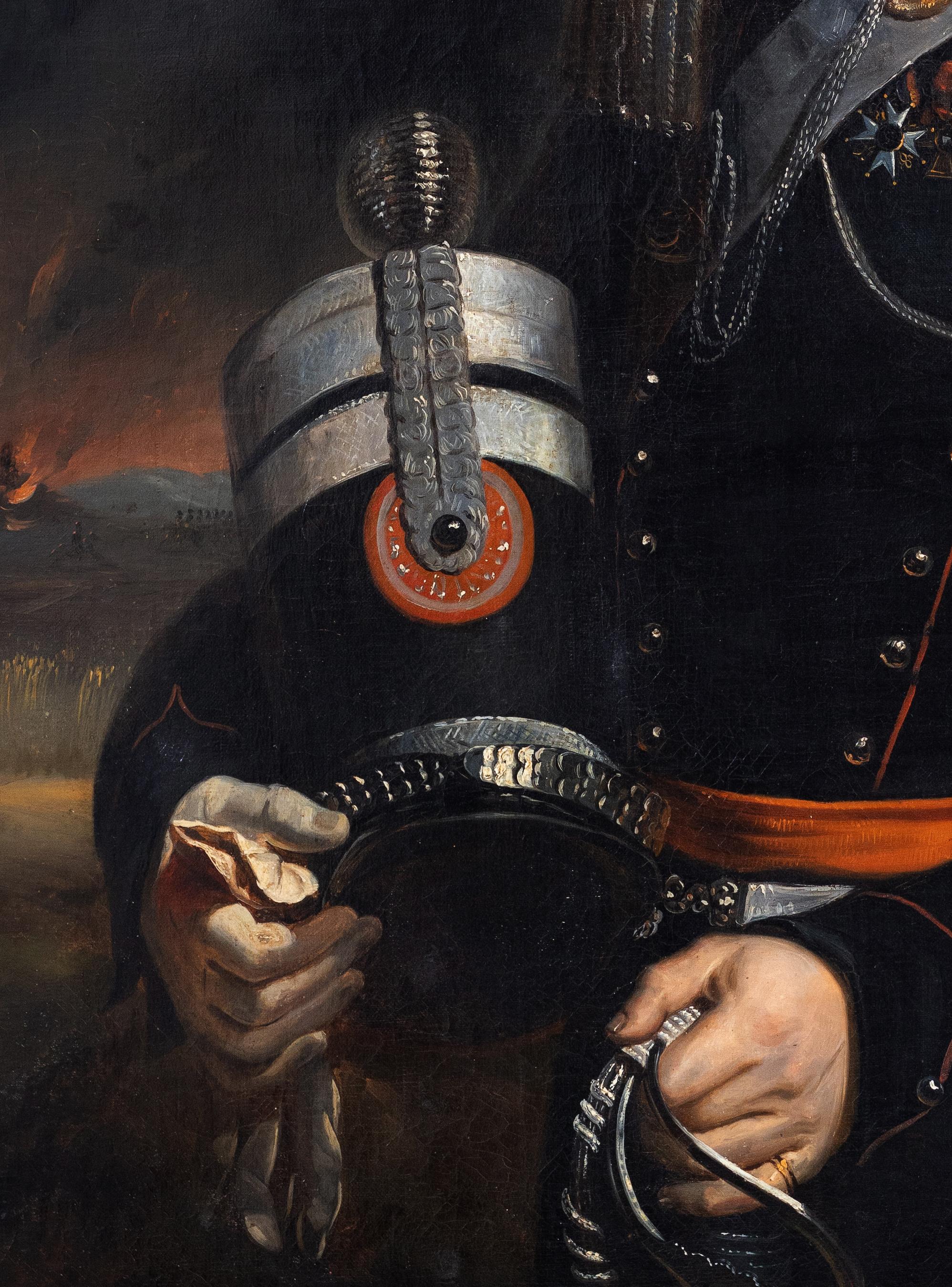 Escuela flamenca del siglo XIX
Retrato blindado del barón Henri de ROISIN (1787-1846)
con uniforme de general de la gendarmería (1835)
Óleo sobre lienzo
H. 108 cm; A. 90 cm

El barón Baudry-Ghislain-Adrien-Henri de Roisin, nacido el 23 de septiembre