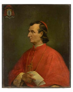 Portrait of Bishop Gaspard Mermillod - Oil Painting - 19th Century