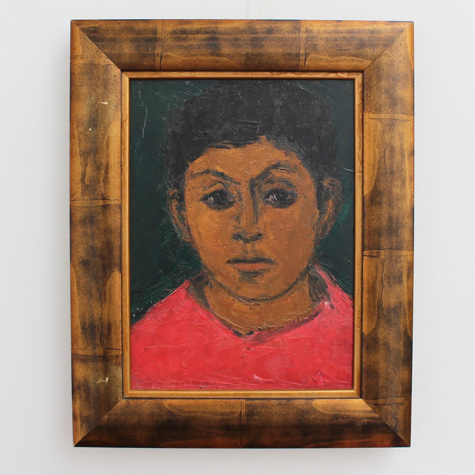 Portrait of Boy in Red - Painting by Unknown