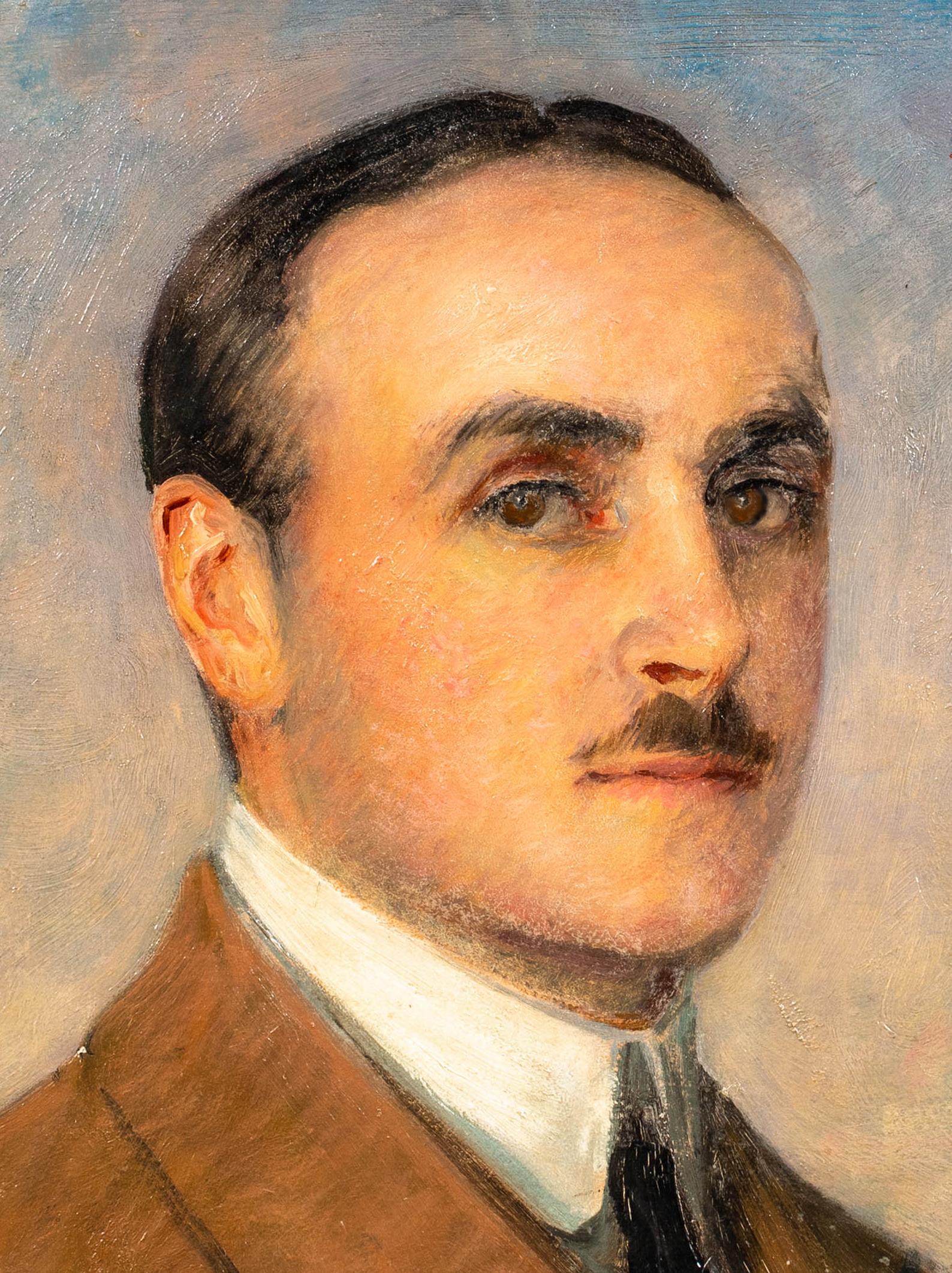 Portrait Of Captain Arthur George Coningsby Capell, dated 1915   - Brown Landscape Painting by Unknown
