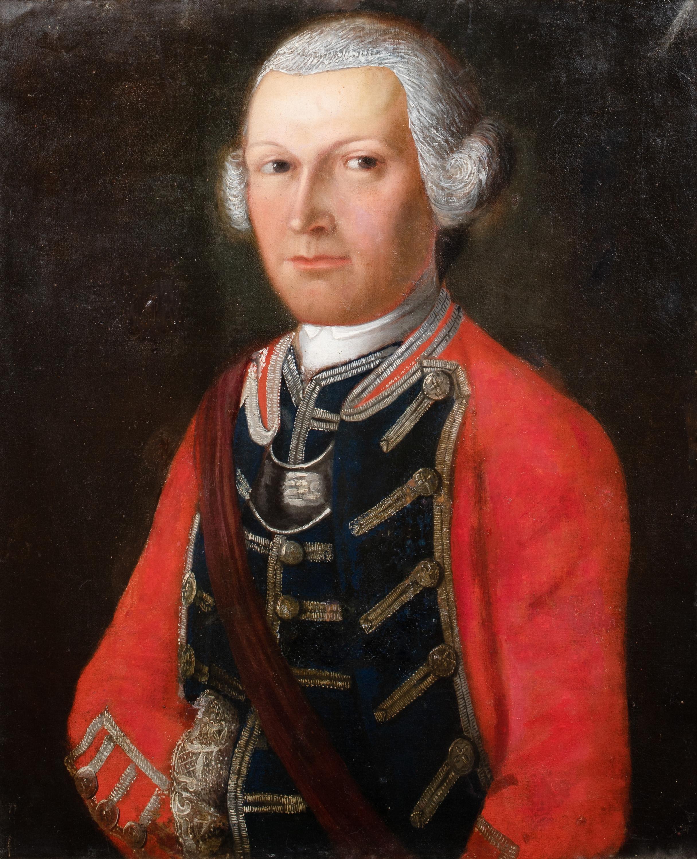 Ritratto del capitano Campbell, epoca dell'insurrezione giacobita del XVIII secolo - Portrait Painting Nero di Unknown