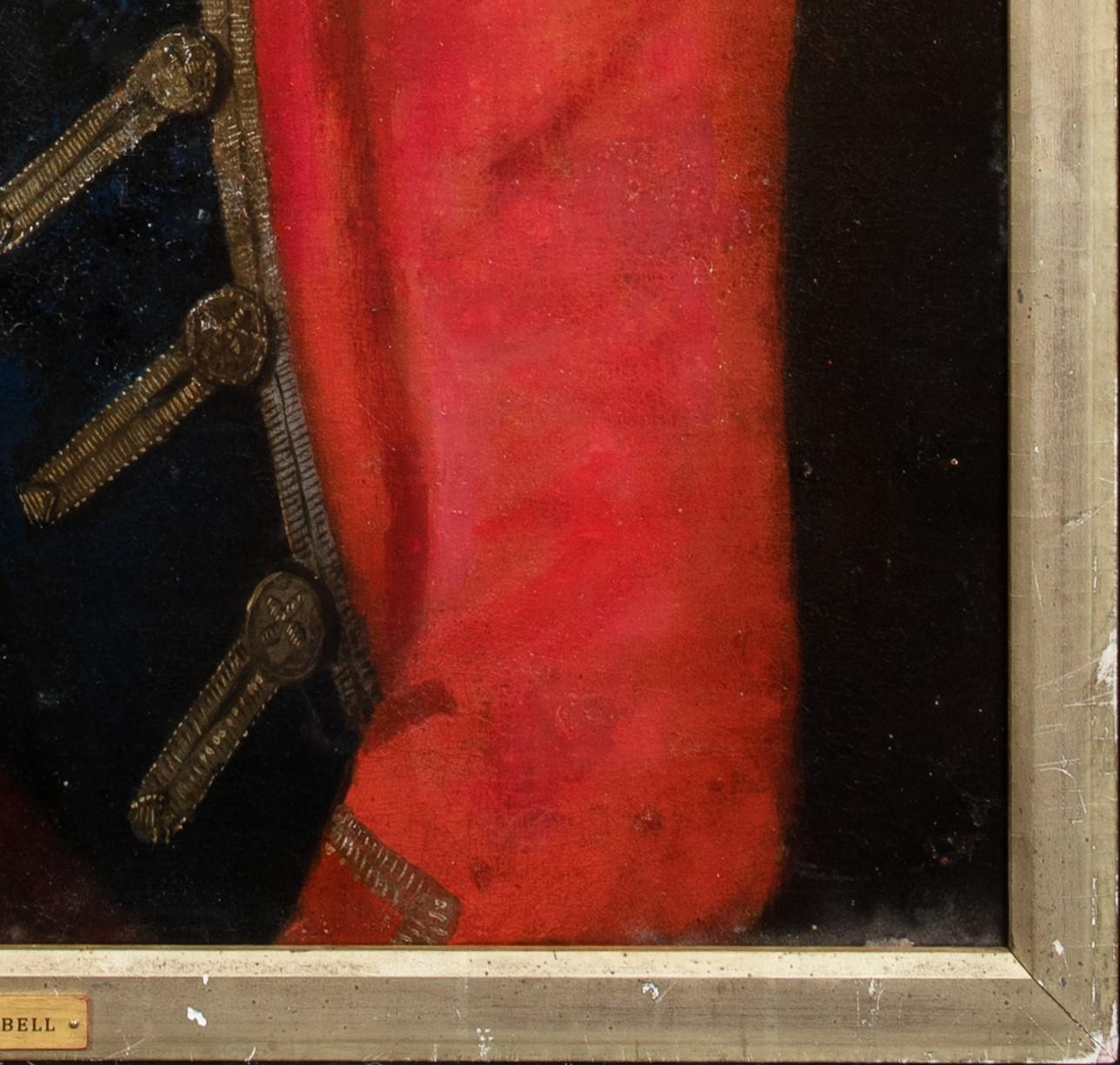 Ritratto del capitano Campbell, 18° secolo 

Scuola britannica - Epoca dell'insurrezione giacobita

Grande ritratto militare dell'inizio del XVIII secolo del Capitano Campbell, olio su tela. Ritratto precoce e importante dell'ufficiale con la sua