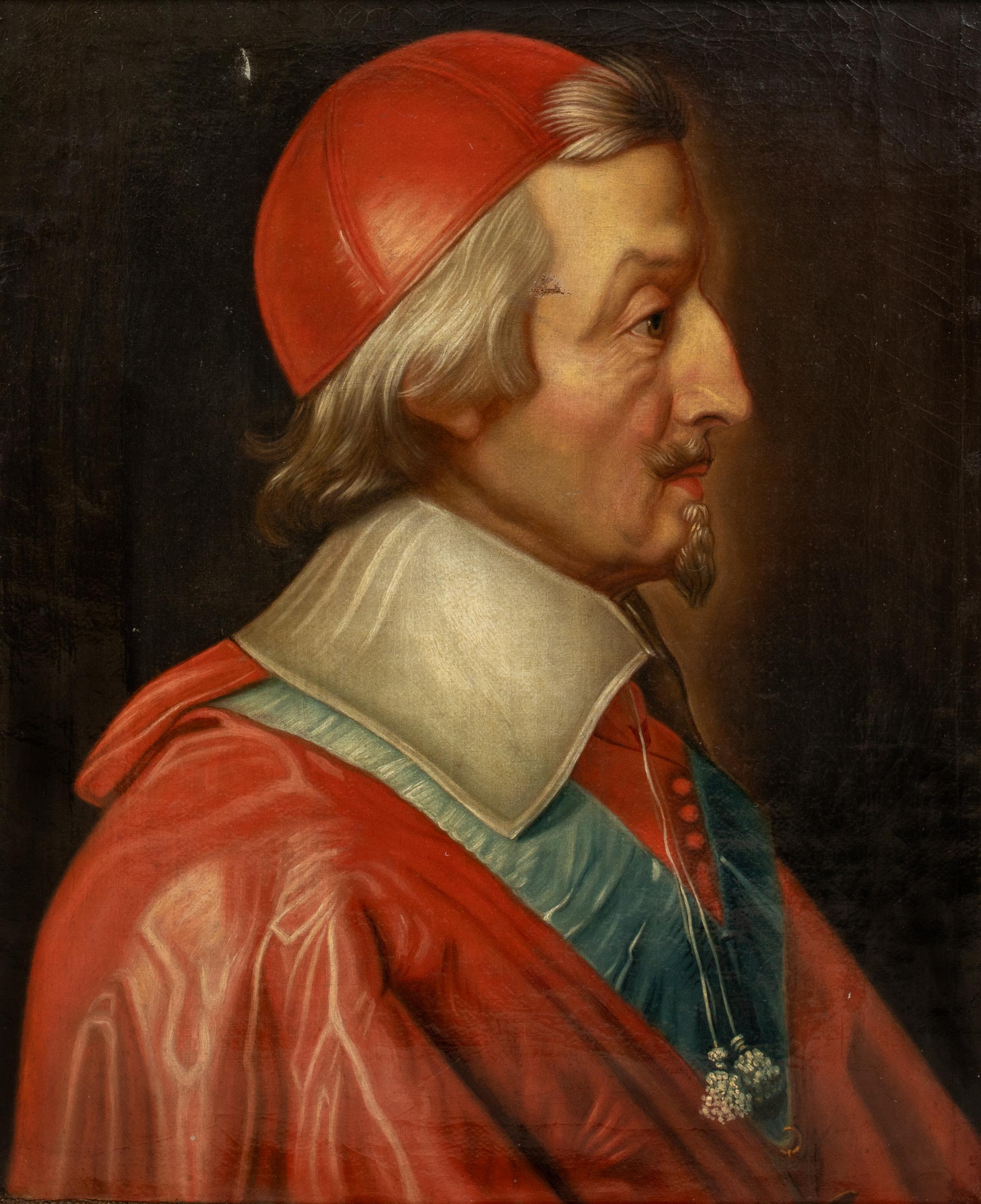 Portrait of Cardinal Richelieu (Armand Jean Duplessis de Richelieu), 17th Century 

after Philippe DE CHAMPAIGNE (1602-1674)

Large 17th Century French Old Master portrait of Cardinal Richelieu, oil on canvas attributed to Philippe De Champaigne.,