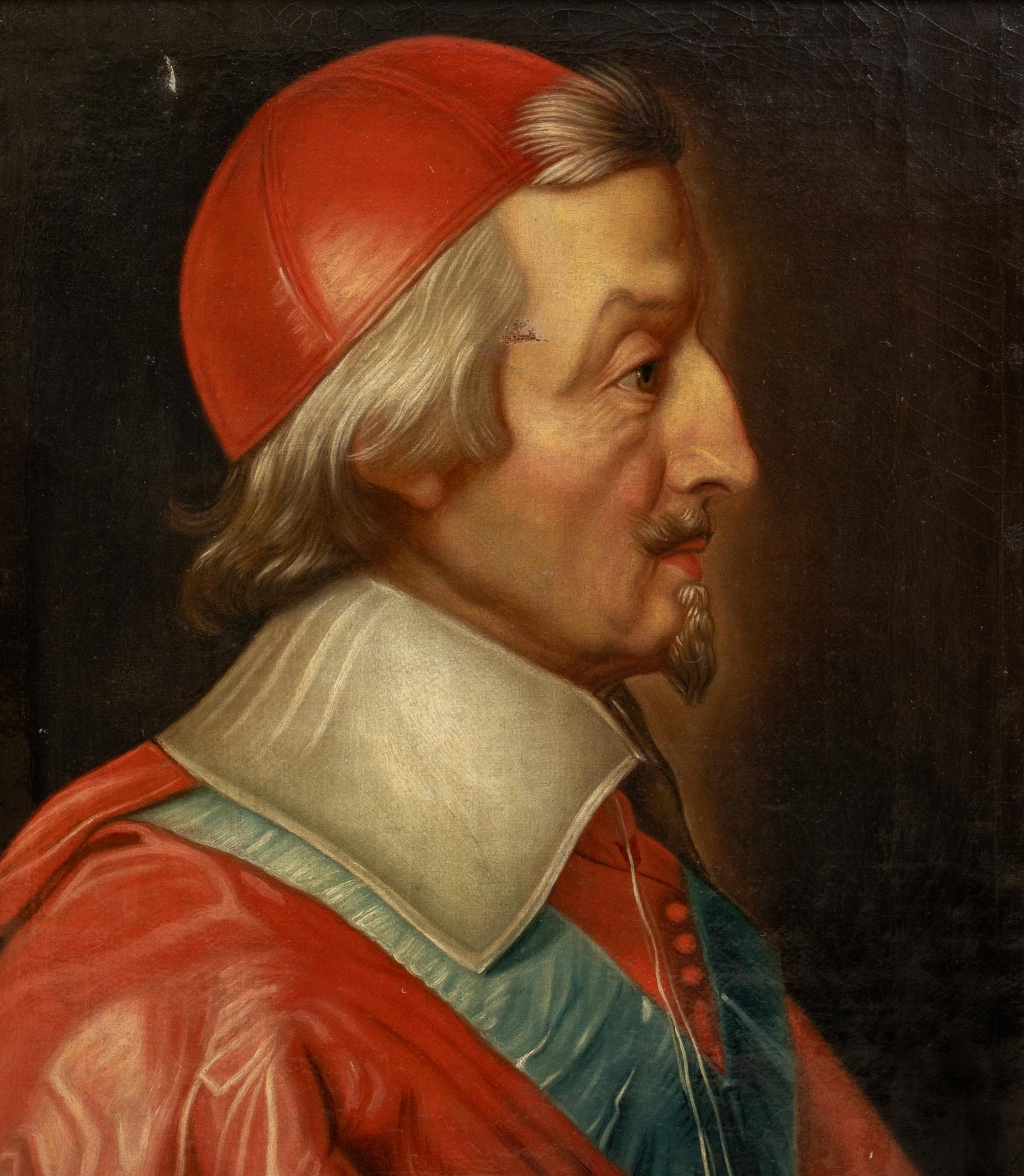 Portrait of Cardinal Richelieu (Armand Jean Duplessis de Richelieu) 17th Century For Sale 3