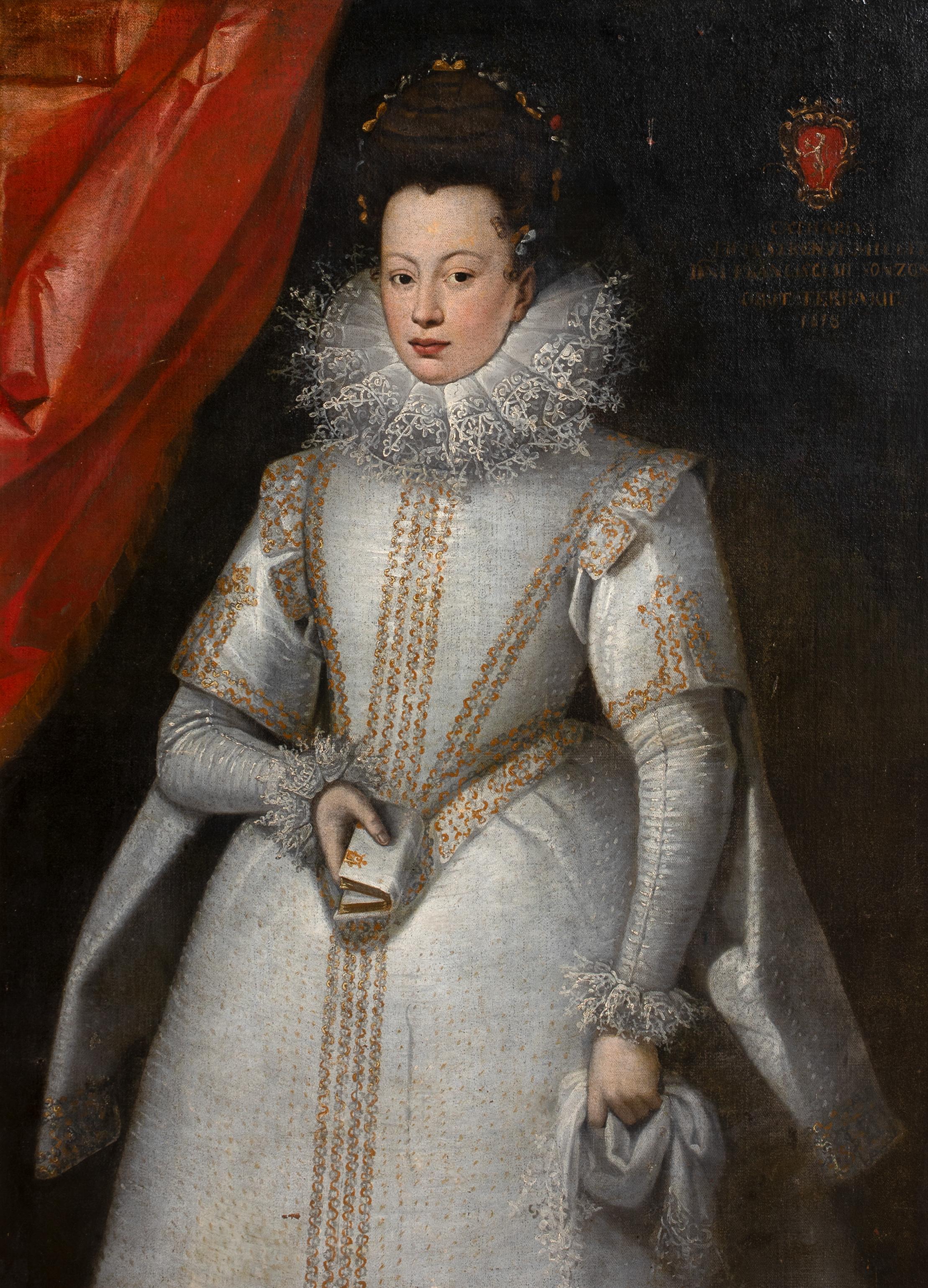 Ritratto di Catherine De Mayenne, duchessa di Mantova e Montferrat (1585-1618) - Portrait Painting Nero di Unknown