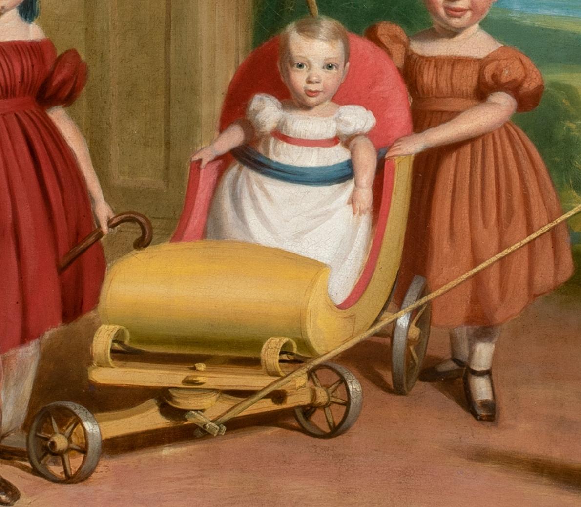 Portrait Of Children Playing, 19th Century American School 3