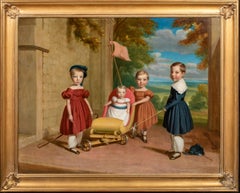 Portrait Of Children Playing, 19th Century American School