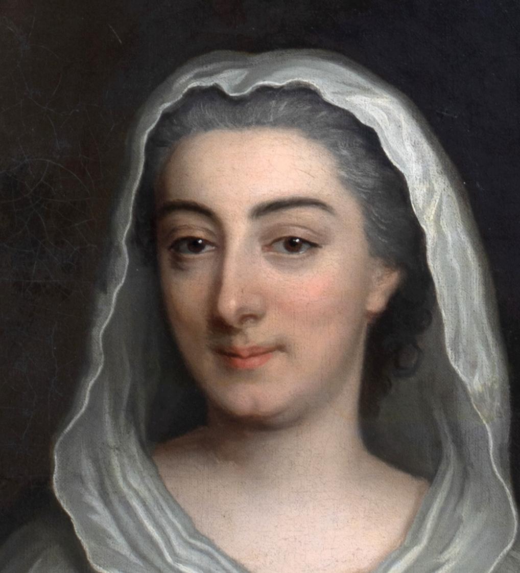 Porträt von CLAUDE-LOUISE DE LORY (1706-1742), 18. Jahrhundert 

Französische Schule

Großes französisches Porträt einer Dame aus dem 18. Jahrhundert, identifiziert als Claude-Louise De Lory. Hervorragende Qualität und Zustand Porträt der jungen