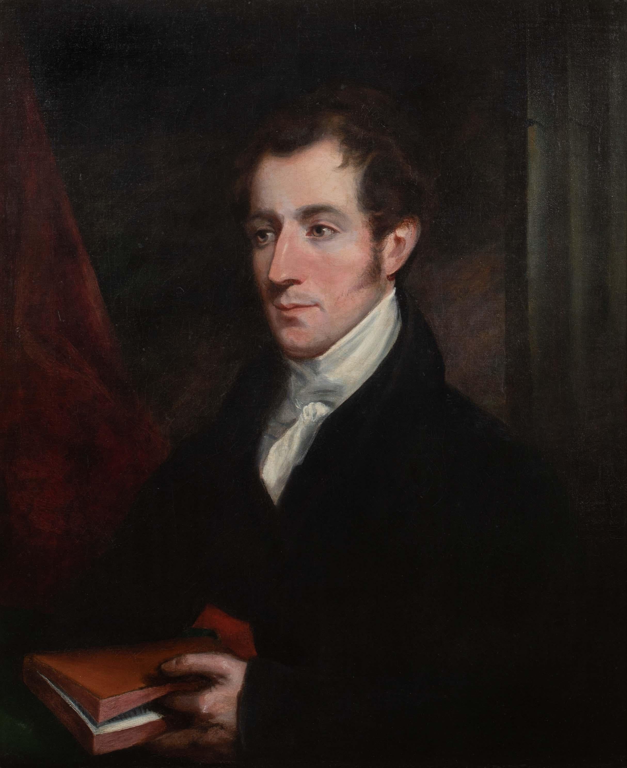 Unknown Portrait Painting - Portrait of Colonel Russell, early 19th Century  by James Saxon (fl. 1795-1828)