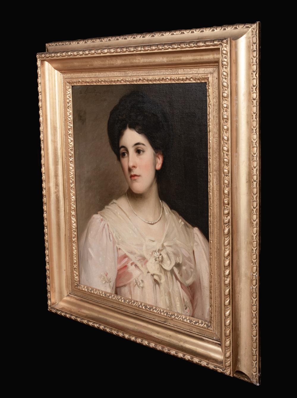 Portrait Of Constance Luckock, dated 1907  by Sir Samuel Henry William Llewellyn For Sale 6