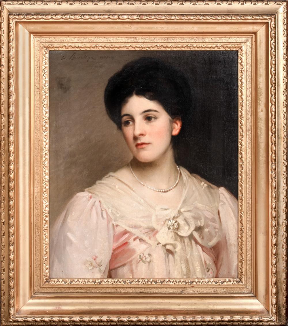 Unknown Portrait Painting - Portrait Of Constance Luckock, dated 1907  by Sir Samuel Henry William Llewellyn