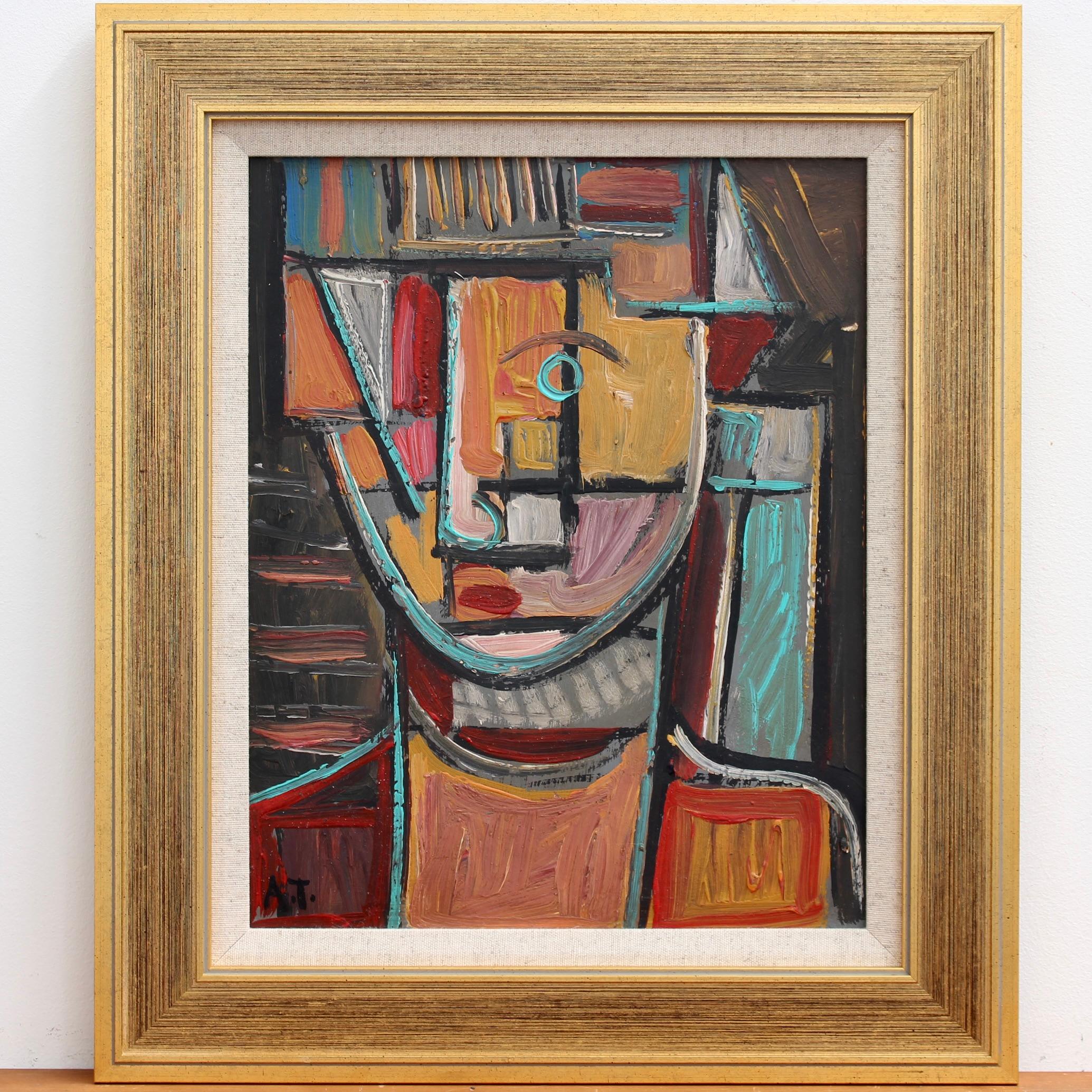 Unknown Abstract Painting - 'Portrait of Cubist Man', Berlin School (circa 1960s)