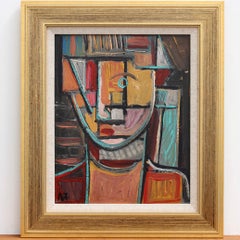Porträt eines kubistischen Mannes", Berliner Schule (ca. 1960er Jahre)