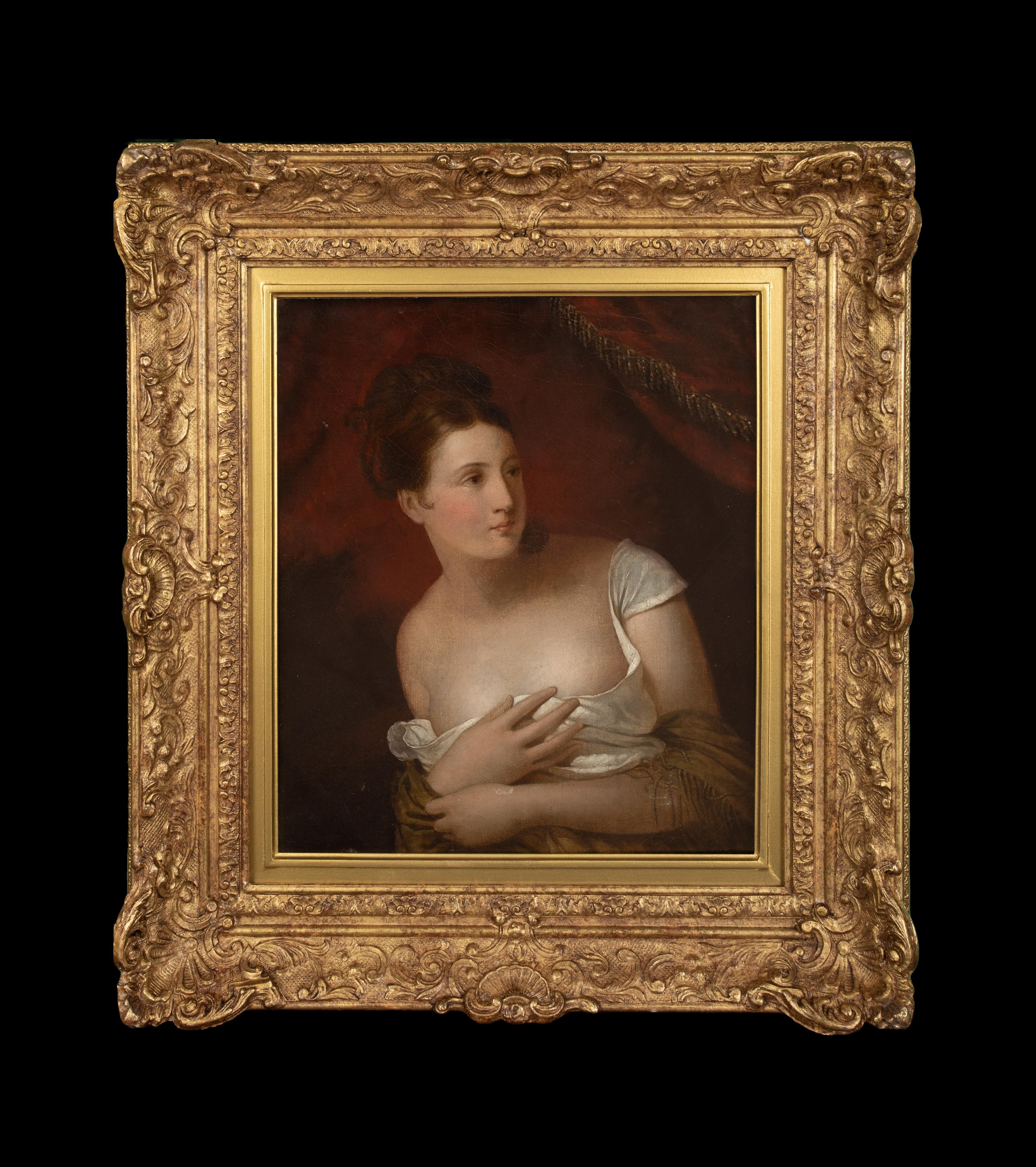 Portrait de femme décontractée, 18ème 19ème siècle  École française  18ème 19ème siècle - Painting de Unknown