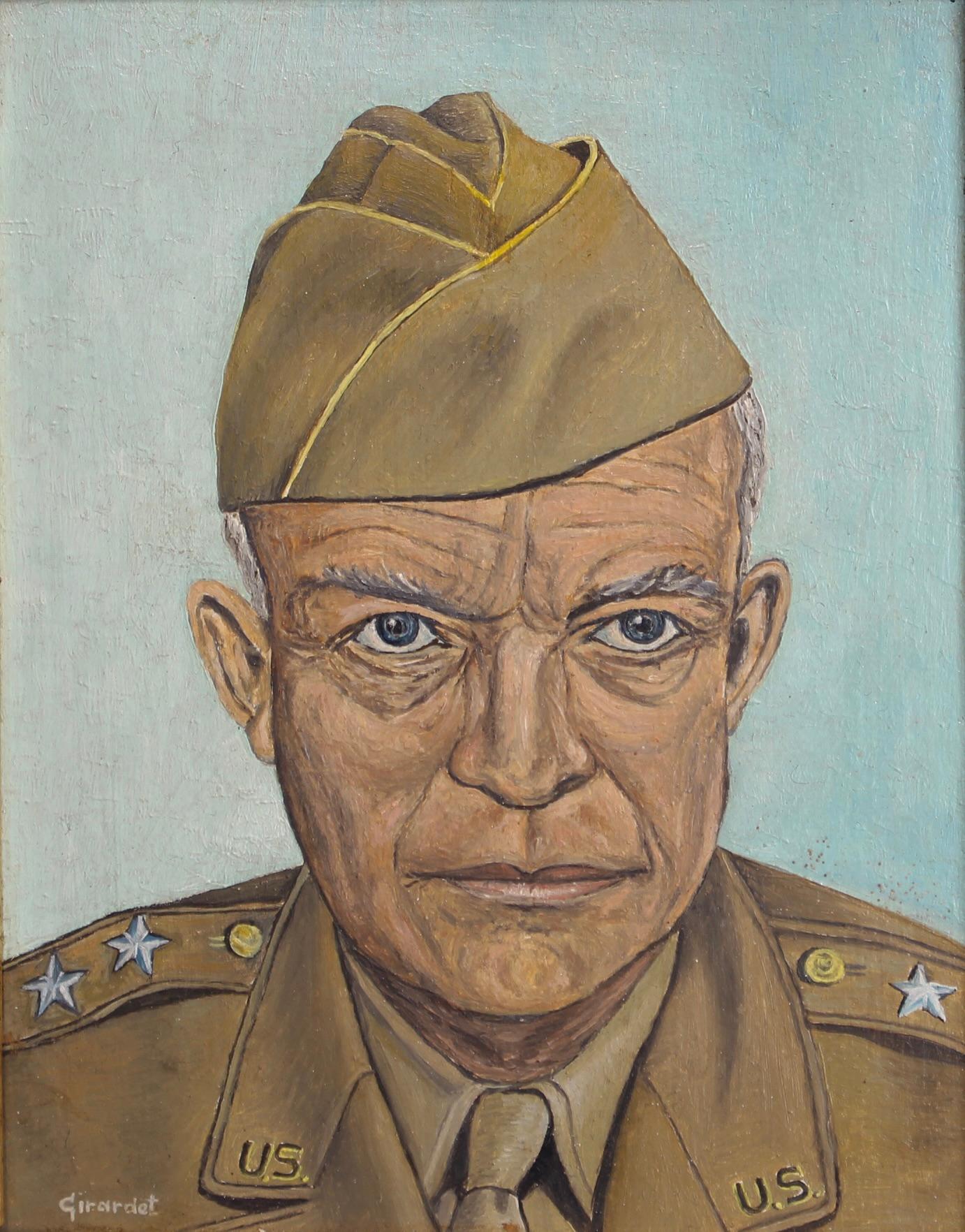 Ritratto di Dwight D. Eisenhower - Scuola francese - Painting di Unknown