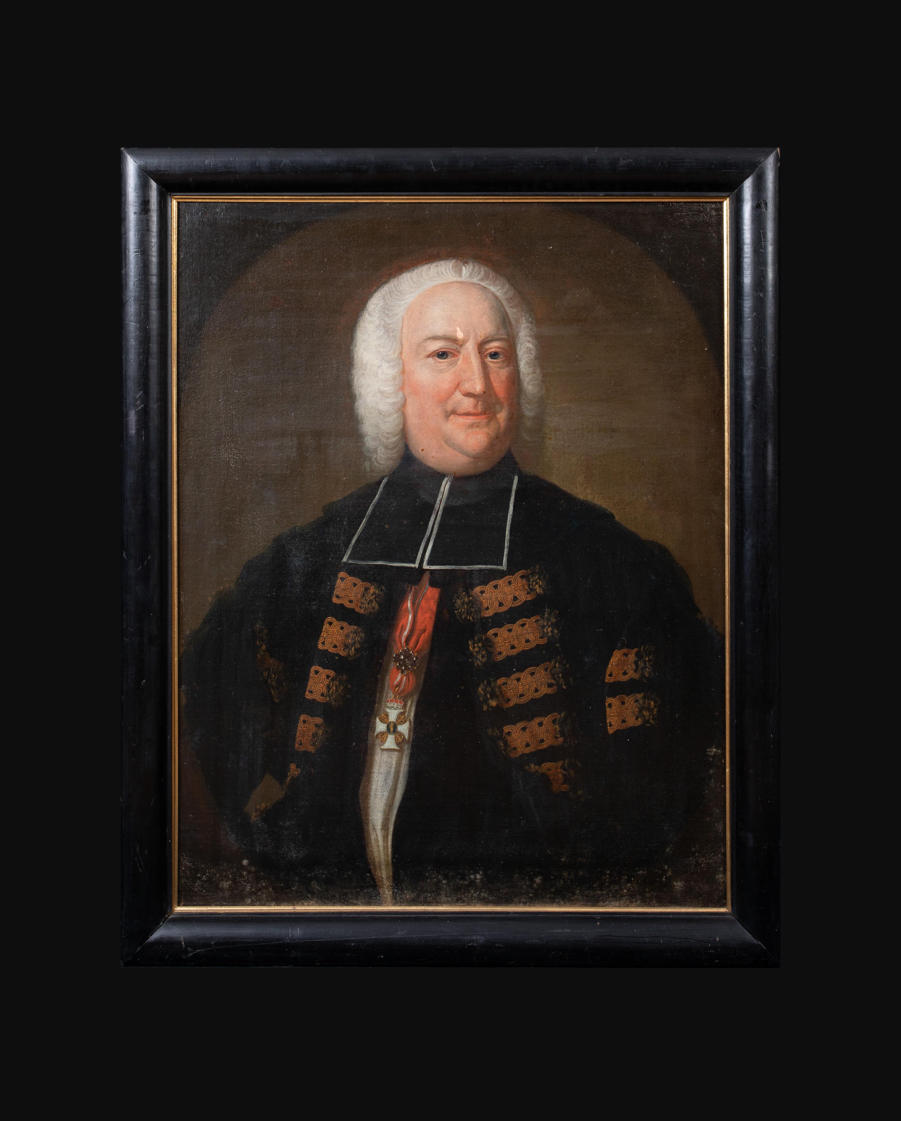 Portrait Of Edme Mongin Bishop Of Bazas (1668-1746), circa 1730 - Painting by Unknown