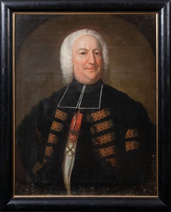 Antique Portrait Of Edme Mongin Bishop Of Bazas (1668-1746), circa 1730