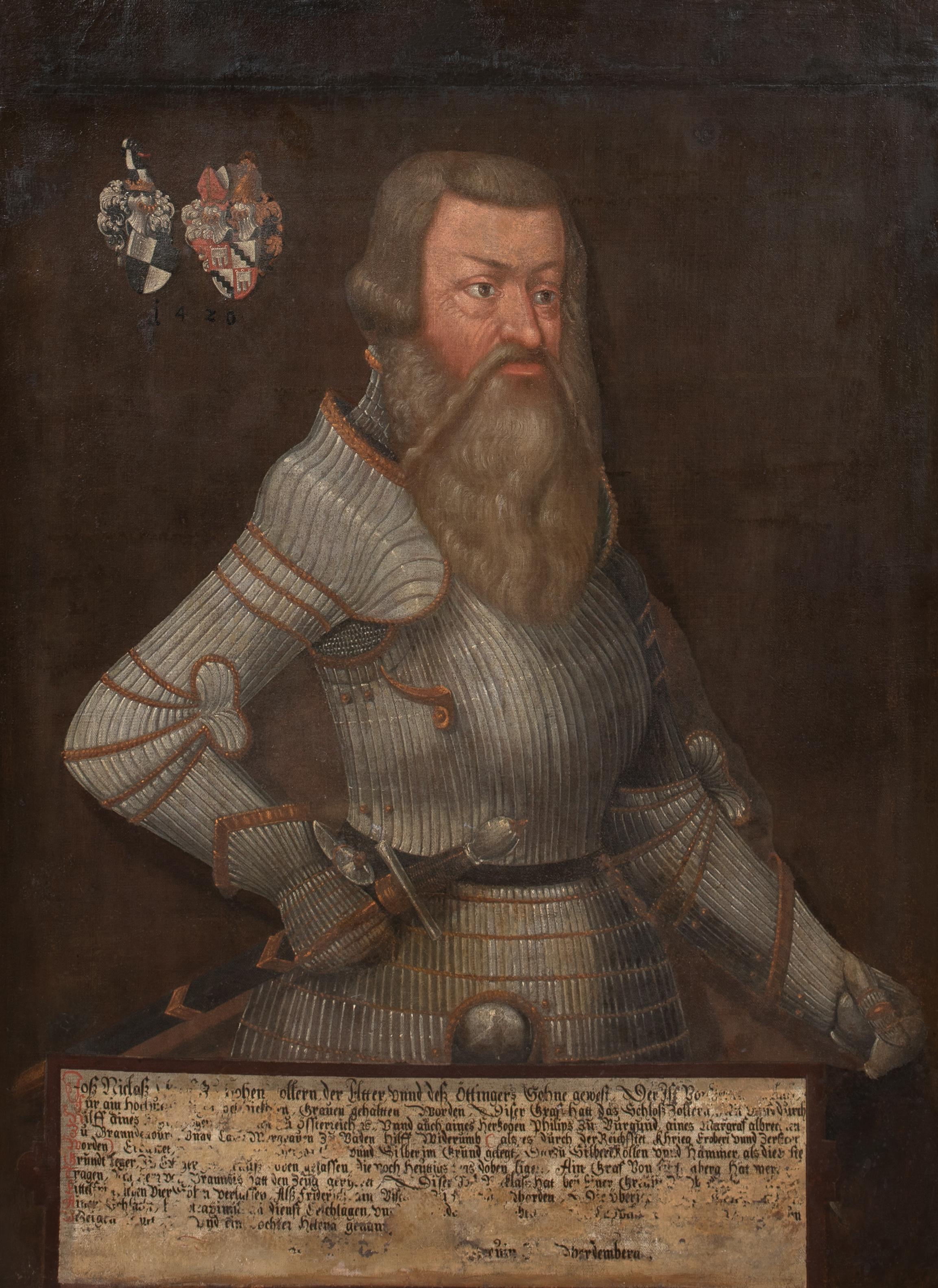 Portrait Of Eitel Friedrich II, Count of Hohenzollern (1452-1512), 16th Century - Brown Portrait Painting by Unknown