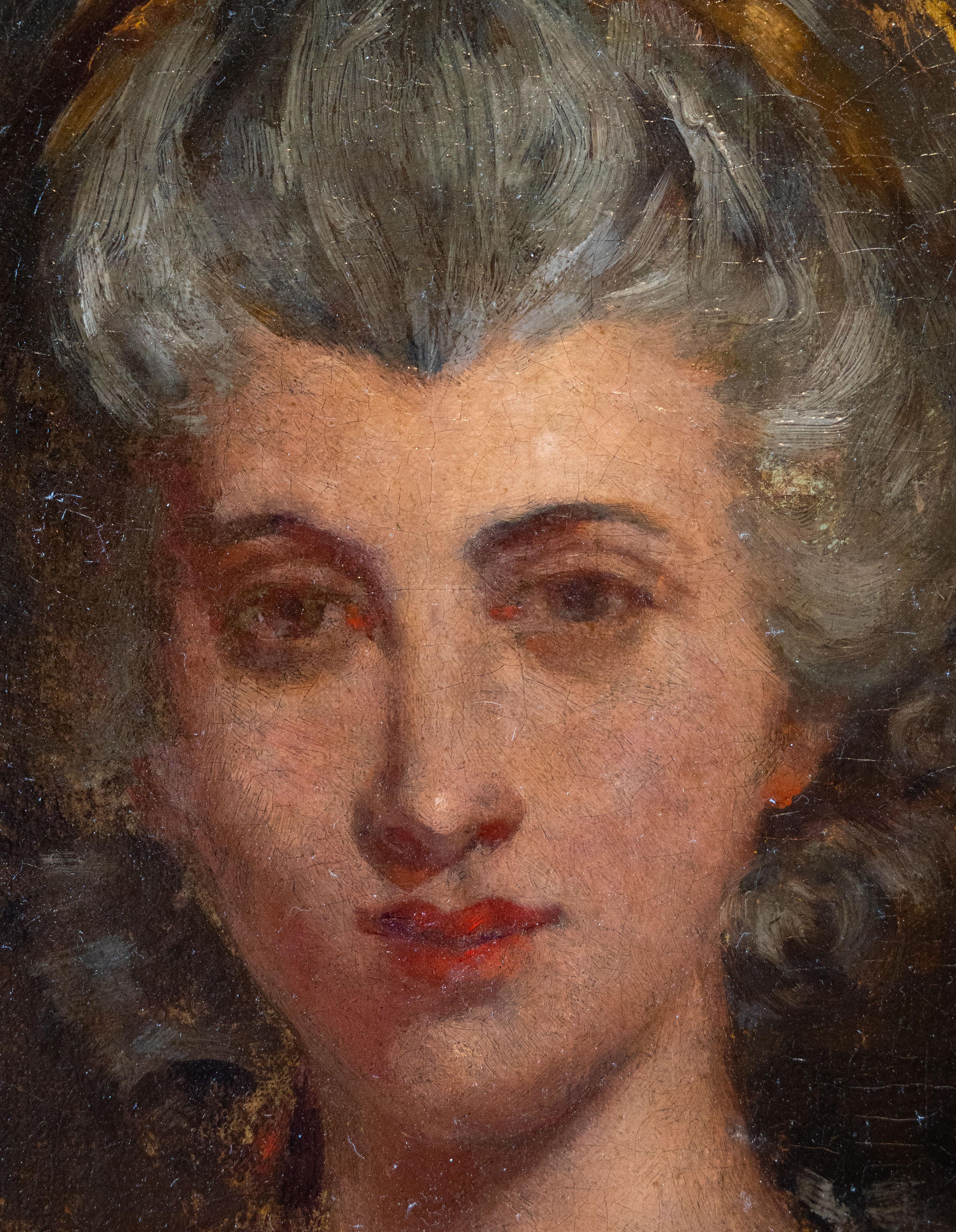 Portrait of a lady, Elizabeth Ann Sheridan (née Linley; Sep 1754 - Jun 1792) - Beige Portrait Painting by Unknown