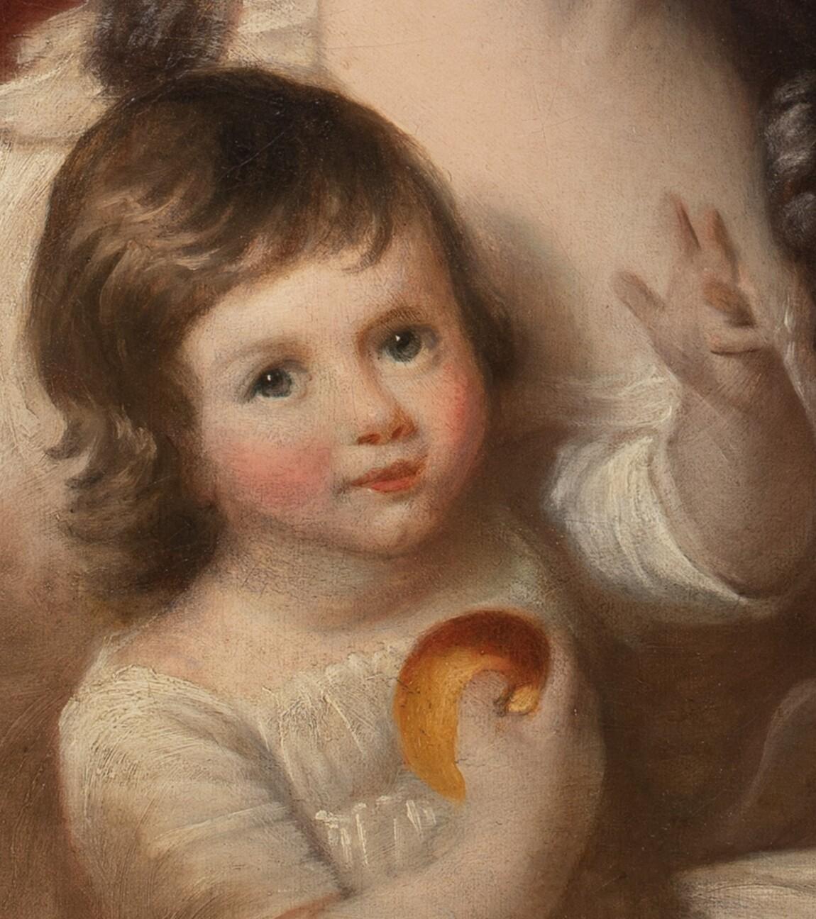 Retrato de Elizabeth Campbell y su hija, esposa del coronel Colin Campbell - Painting de Unknown