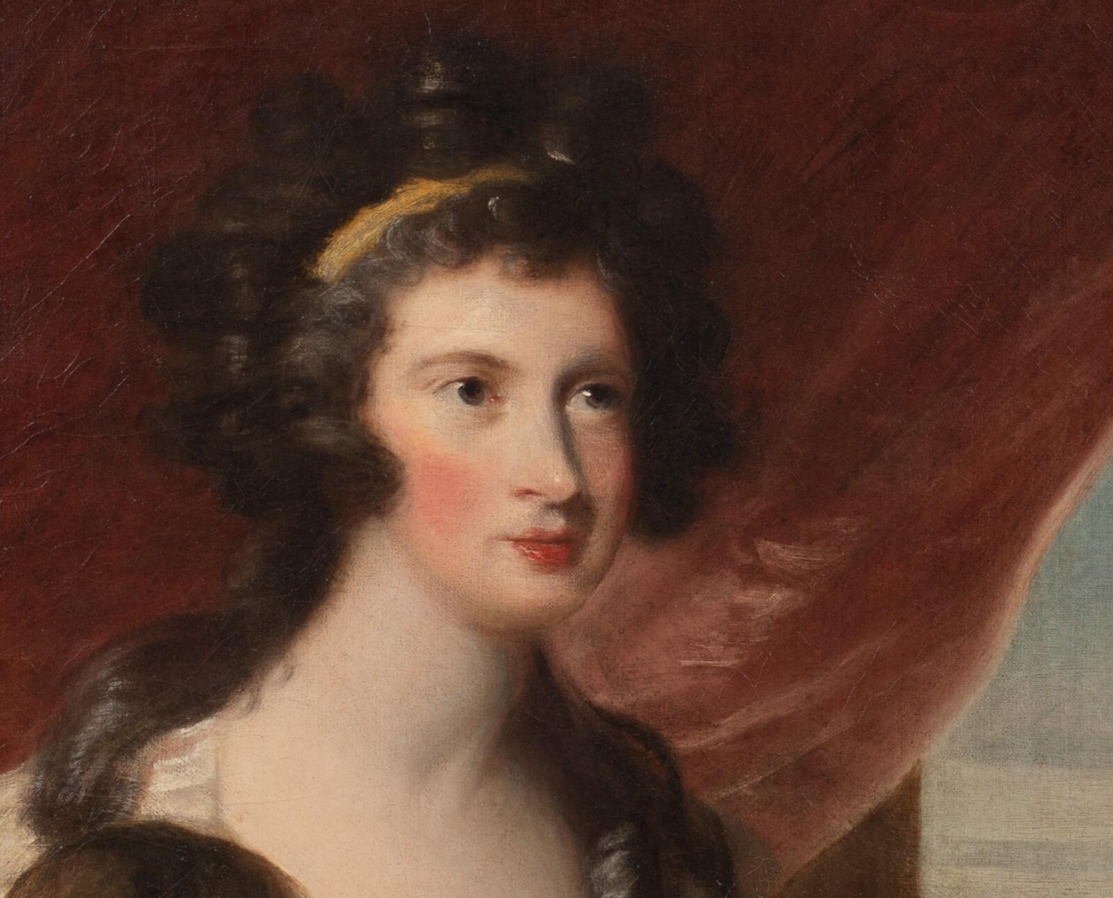 Retrato de Elizabeth Campbell y su hija, esposa del coronel Colin Campbell - Portrait Painting Negro de Unknown