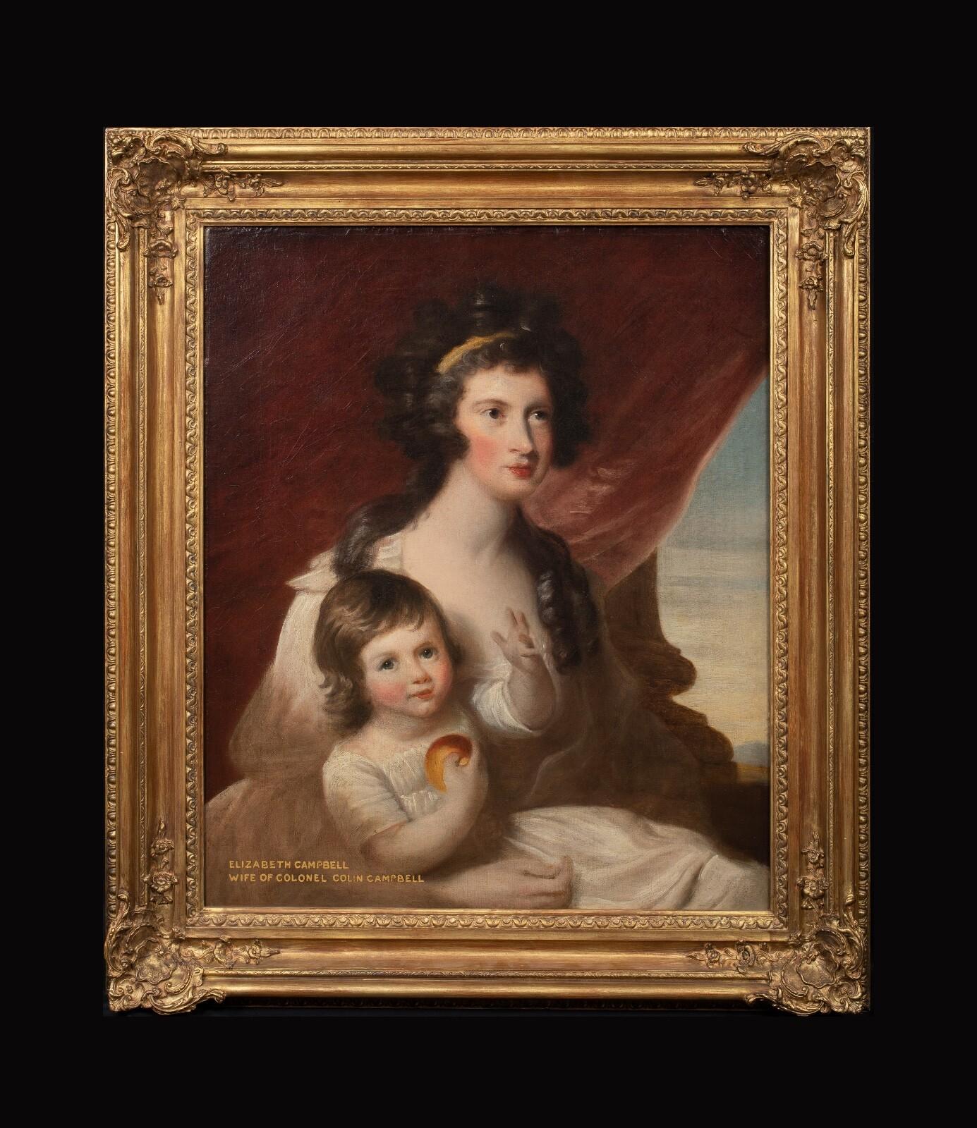 Retrato de Elizabeth Campbell y su hija, esposa del coronel Colin Campbell en venta 1