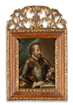 Retrato del emperador Fernando I. Escuela de Praga, Siglo XVII, Cobre, Viejo Maestro