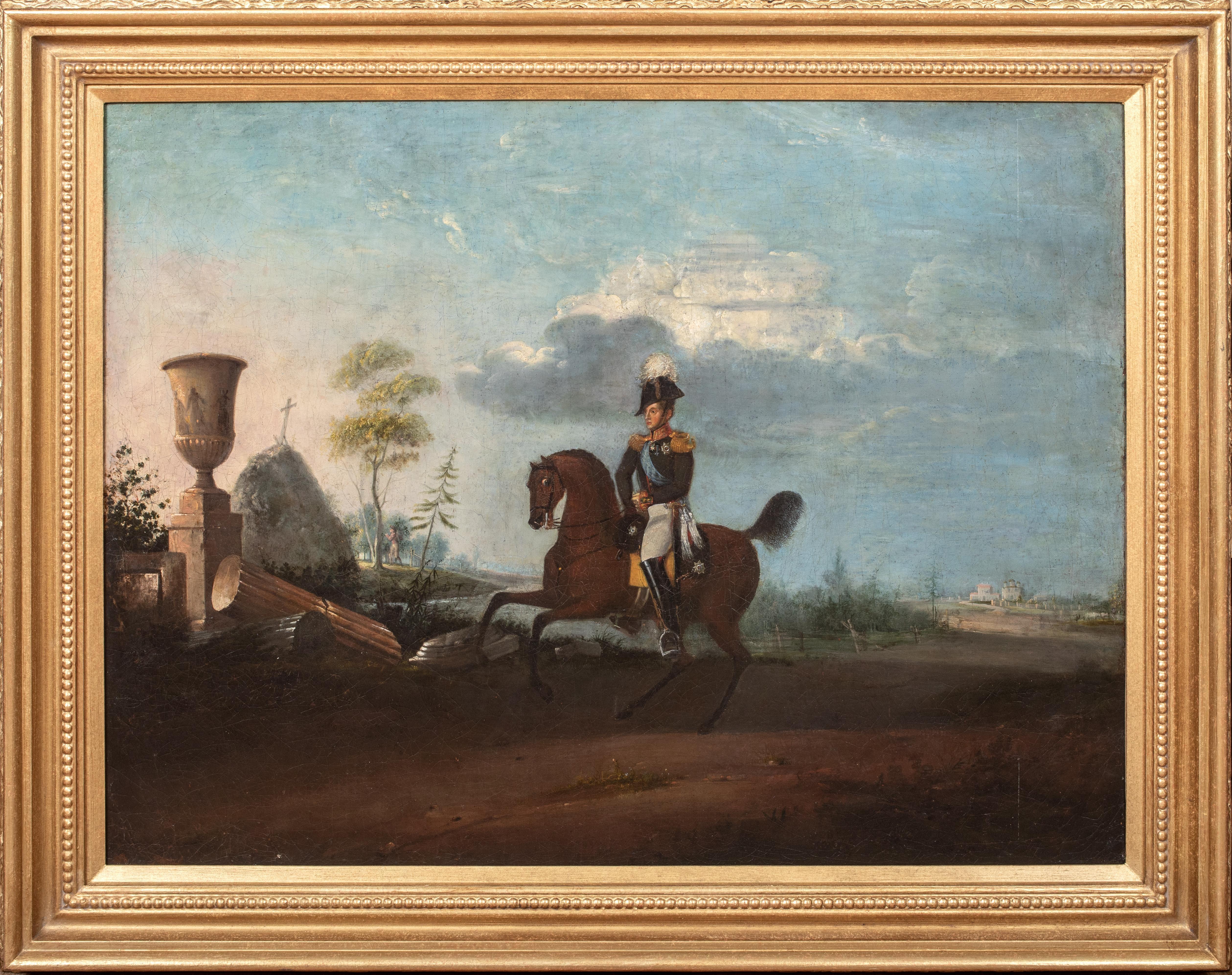 Unknown Portrait Painting - Portrait Of Emperor Nicholas I Of Russia (1796-1855) On Horseback, 19th Century