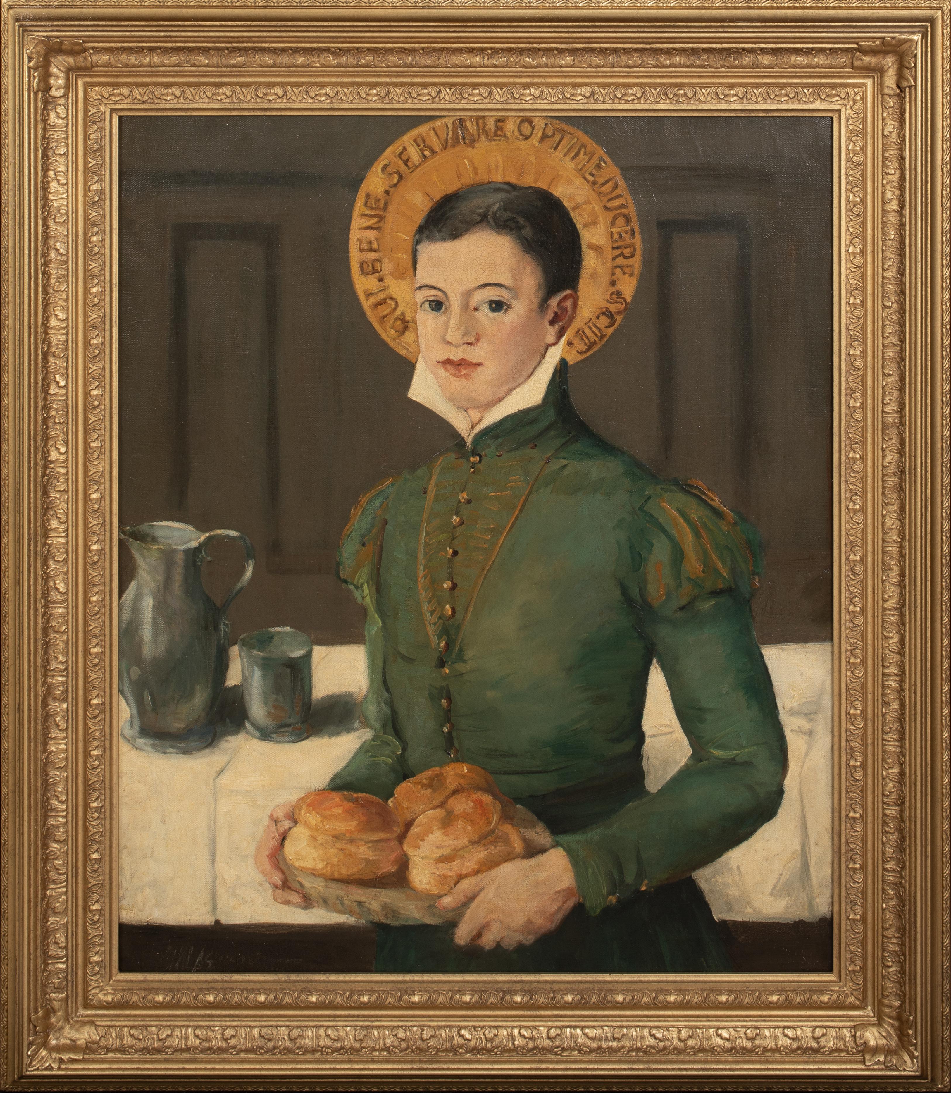 Unknown Portrait Painting – Porträt von Ferdinando I. De Medici, Großherzog der Toskana, beim Servieren von Brot  