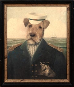 Ritratto di Fox Terrier come capitano di mare, inizio 20° secolo