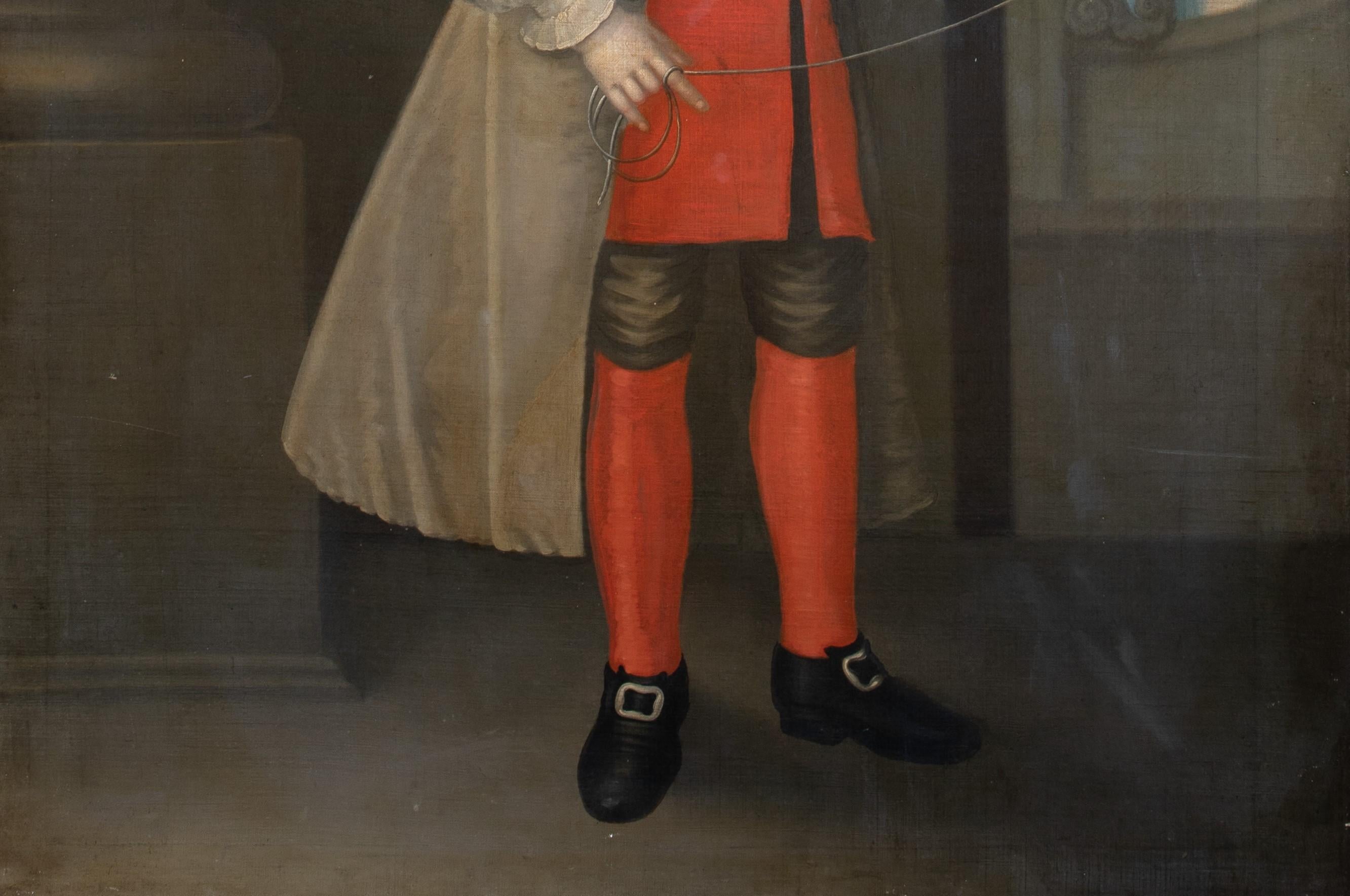 Portrait de George Savage de Princeton, tenant un oiseau de compagnie 18e siècle 1