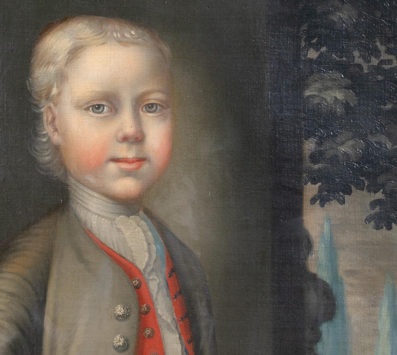 Portrait de George Savage de Princeton, tenant un oiseau de compagnie 18e siècle 3