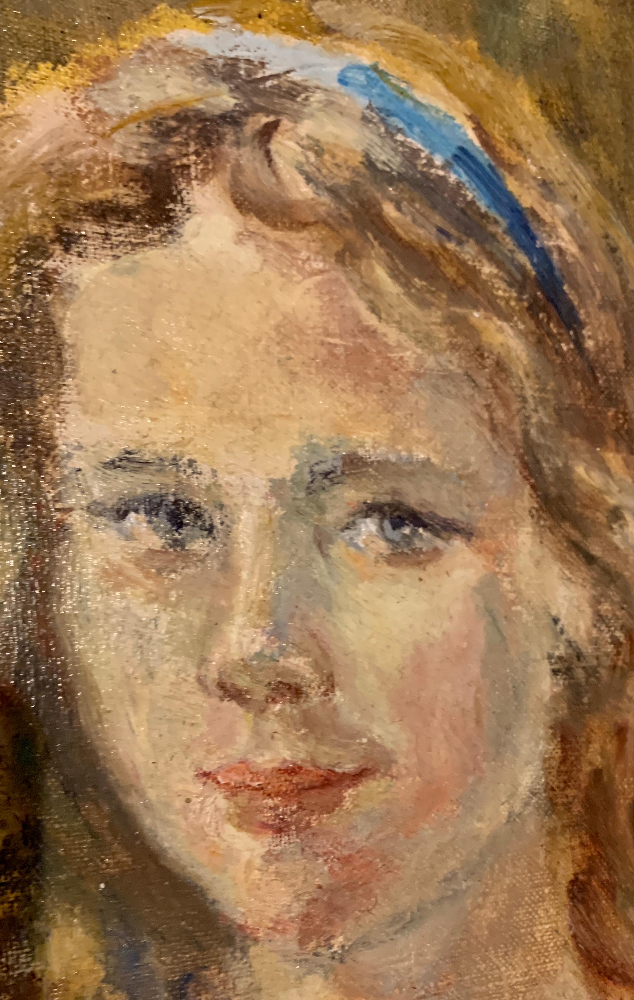 portrait of a girl dressed in blue