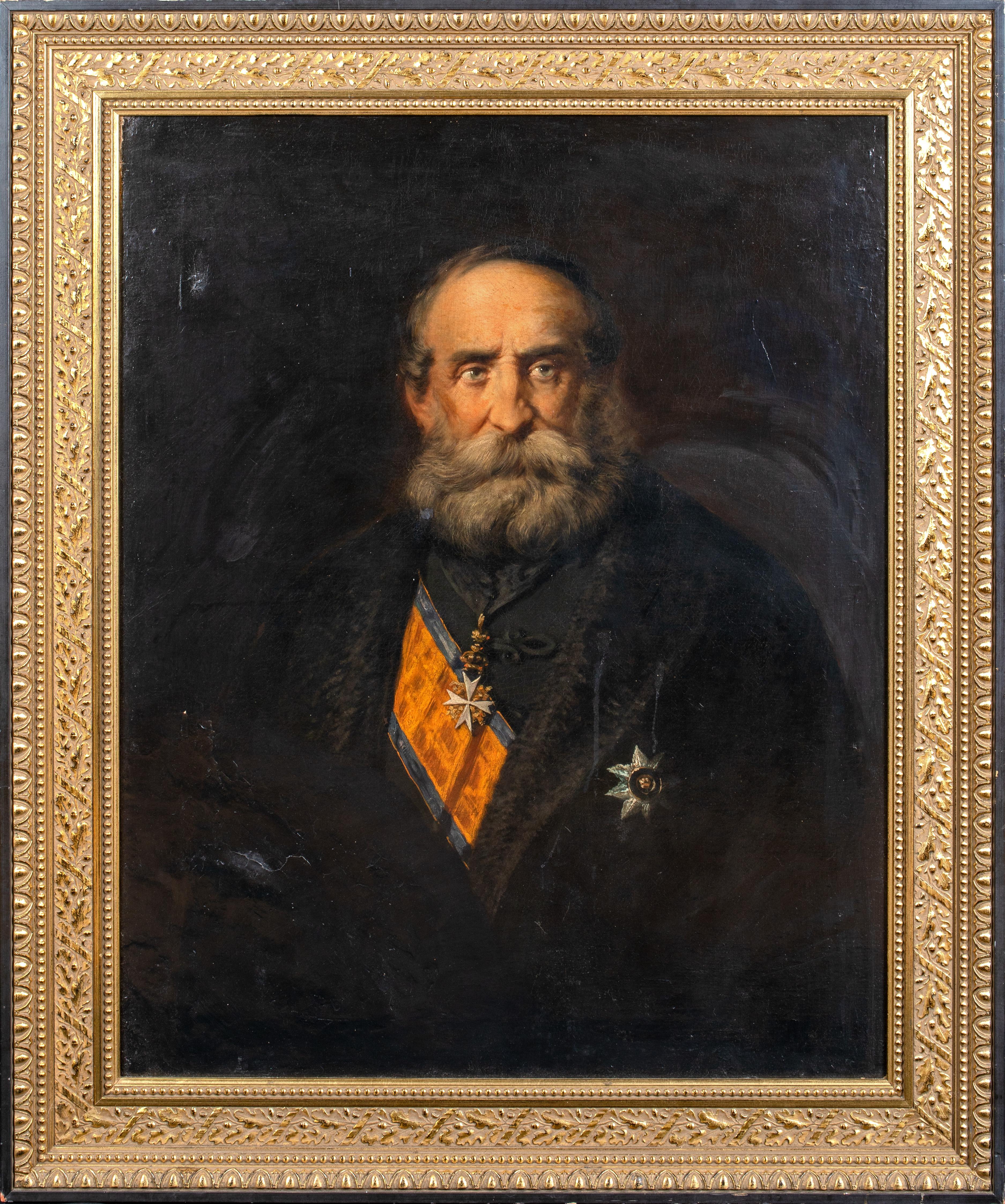 Unknown Portrait Painting - Portrait Of Giuseppe Garibaldi (1807-1882), 19th Century