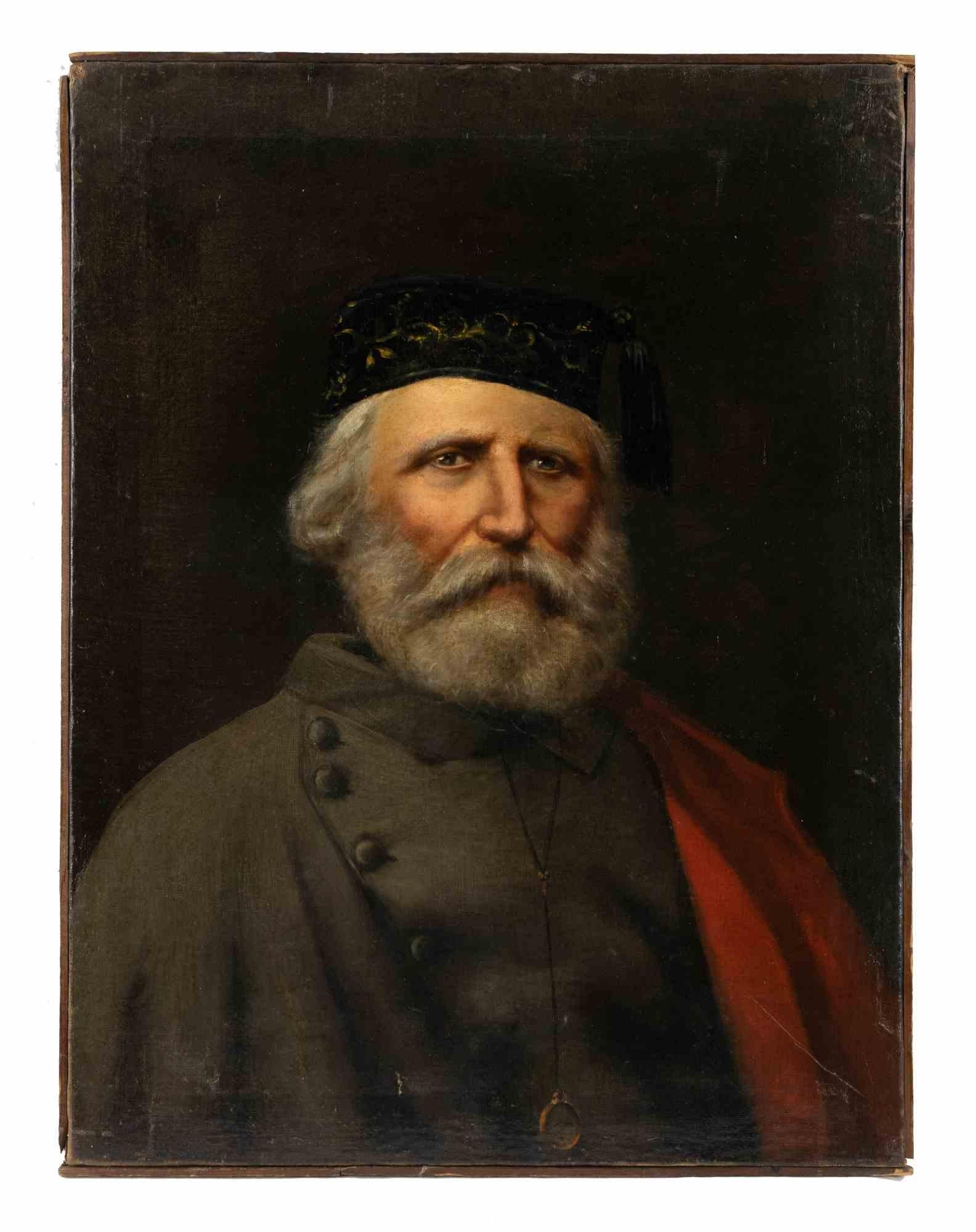Unknown Figurative Painting - Portrait of Giuseppe Garibaldi - Oil Paint - 19th Century