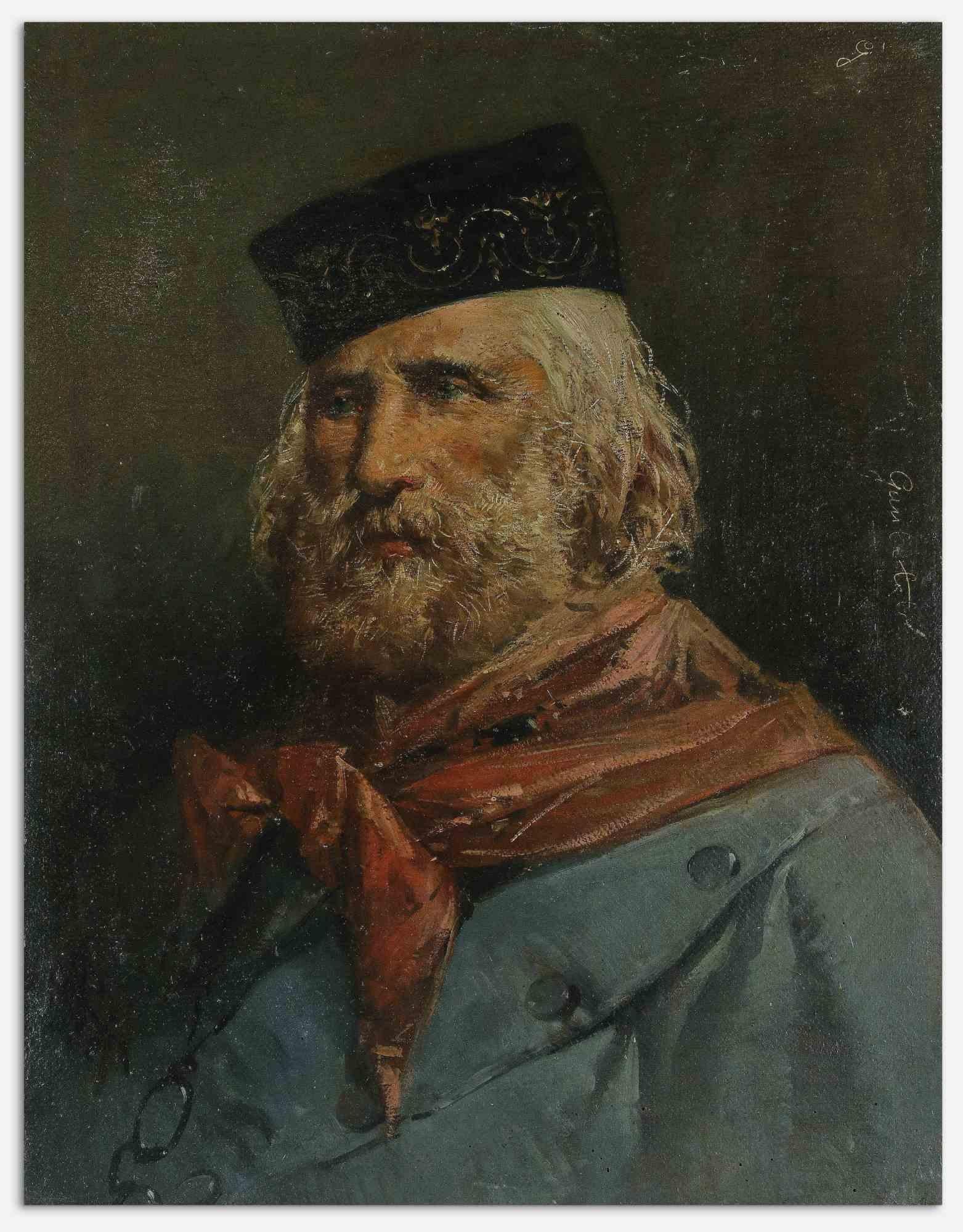 Unknown Portrait Painting - Portrait of Giuseppe Garibaldi - Oil Painting - 1880