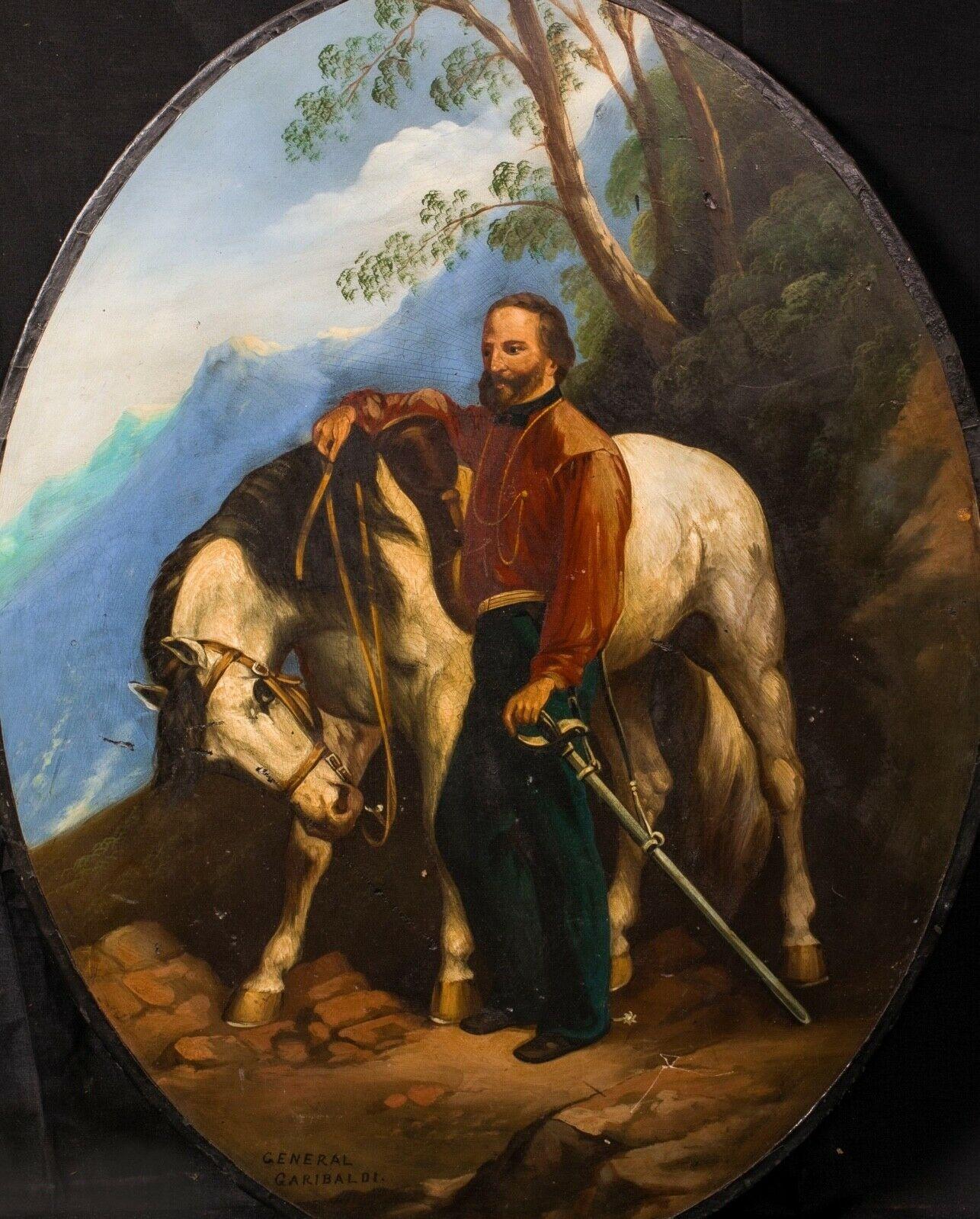 Unknown Portrait Painting – Porträt von Giuseppe Maria Garibaldi (1807-1882), 19. Jahrhundert 