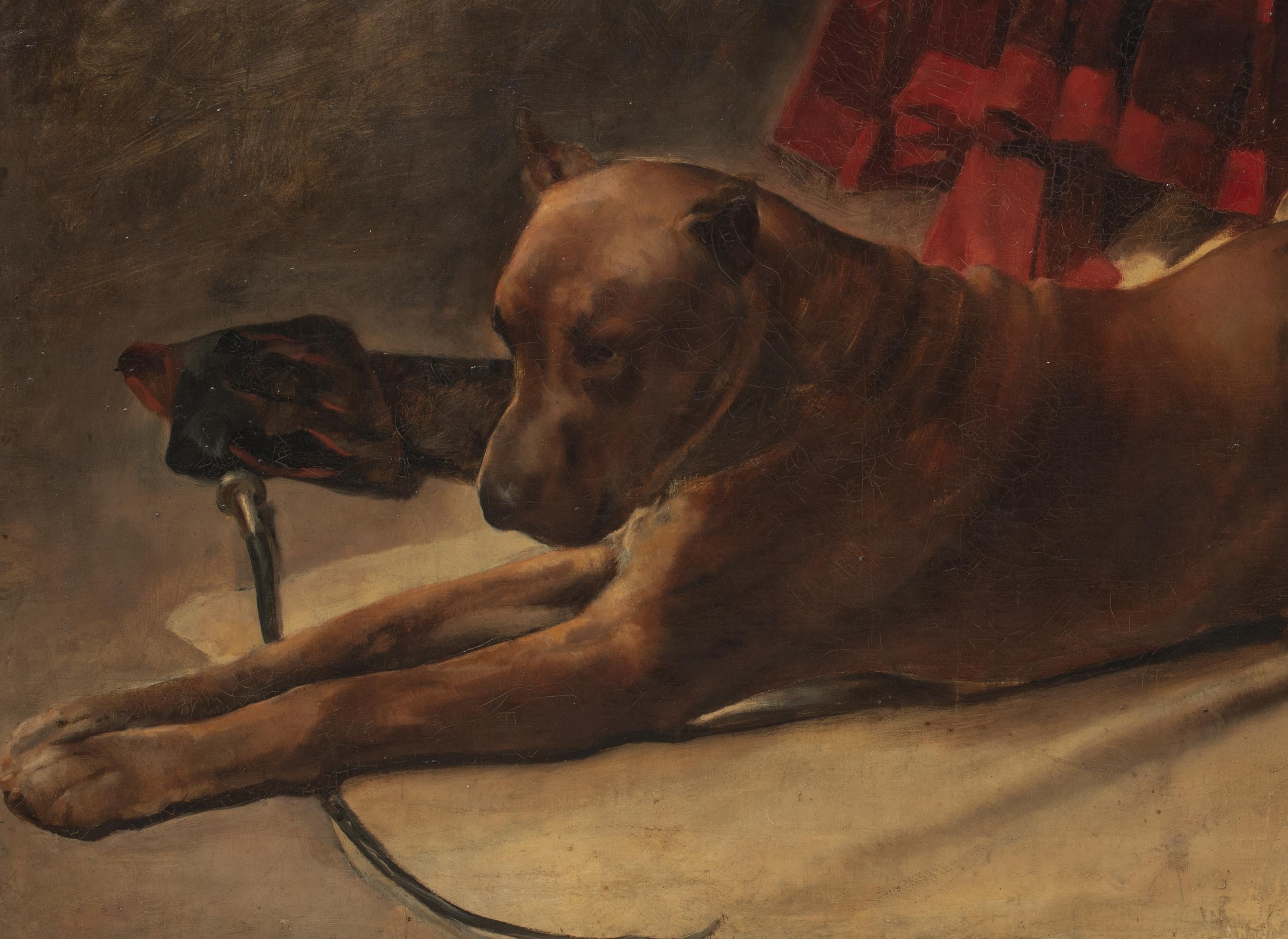 Porträt einer Dogge „Achilles“, 19. Jahrhundert  von Joseph DIERICKX im Angebot 1