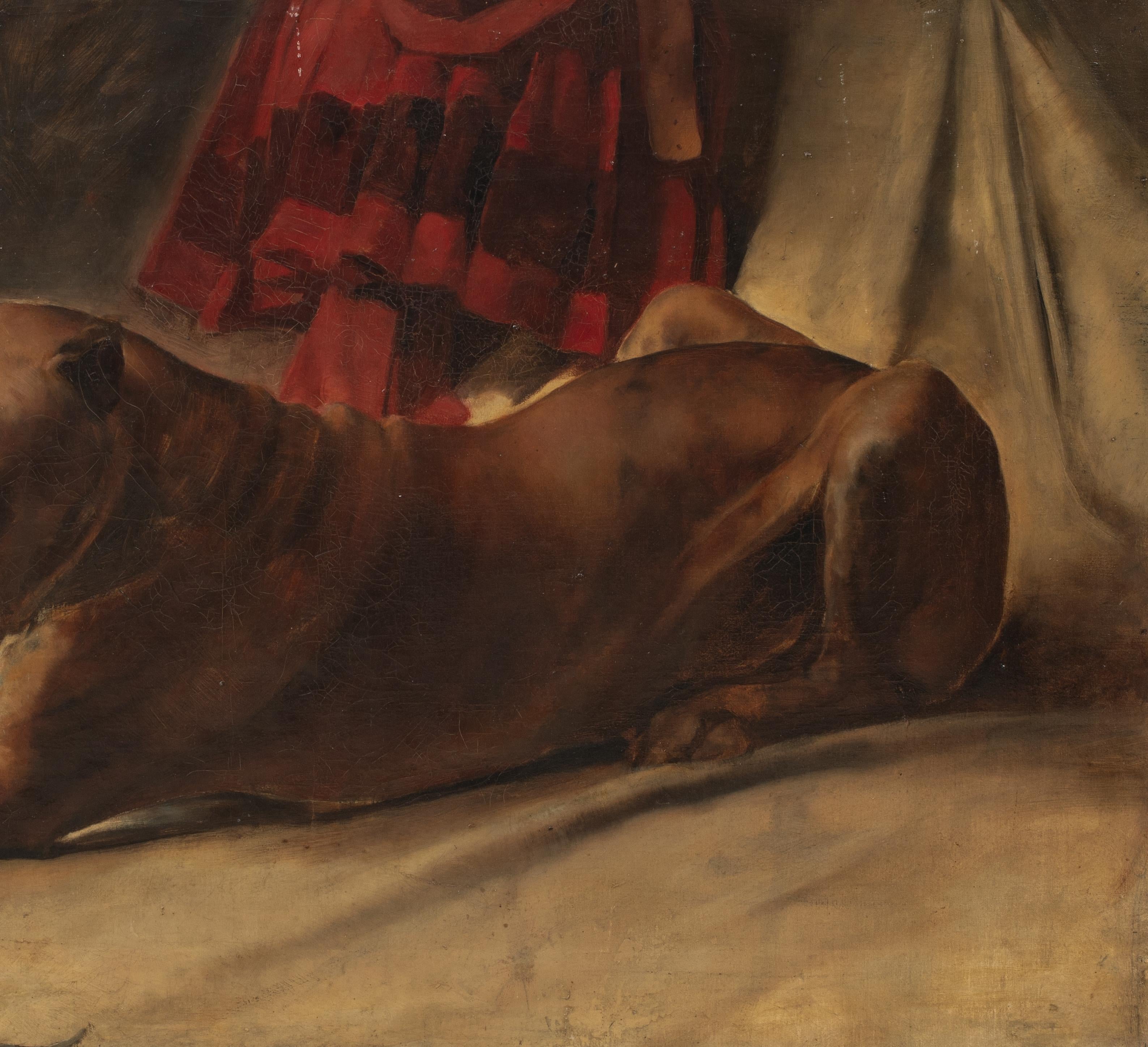 Porträt einer Dogge „Achilles“, 19. Jahrhundert  von Joseph DIERICKX im Angebot 2