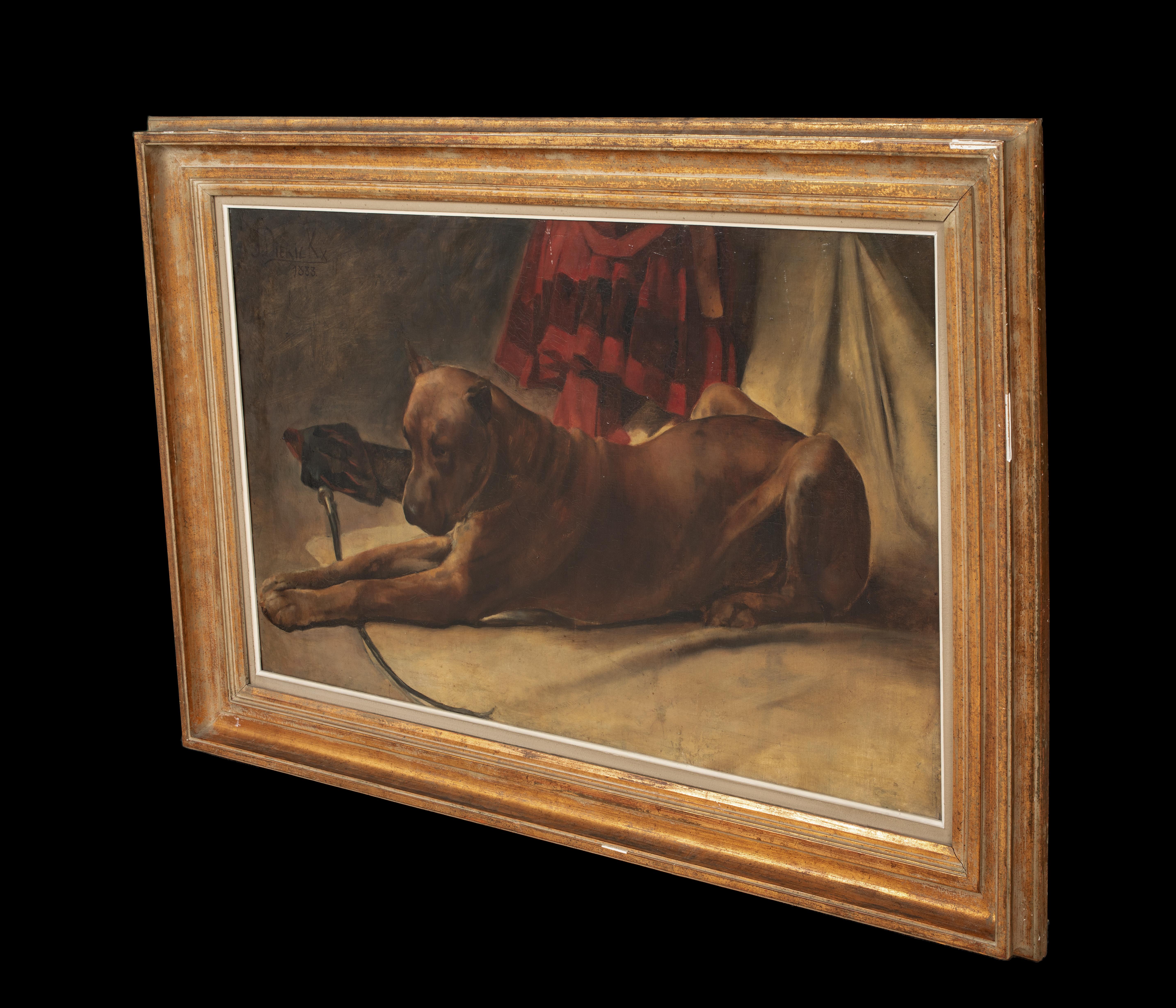 Porträt einer Dogge „Achilles“, 19. Jahrhundert  von Joseph DIERICKX im Angebot 4