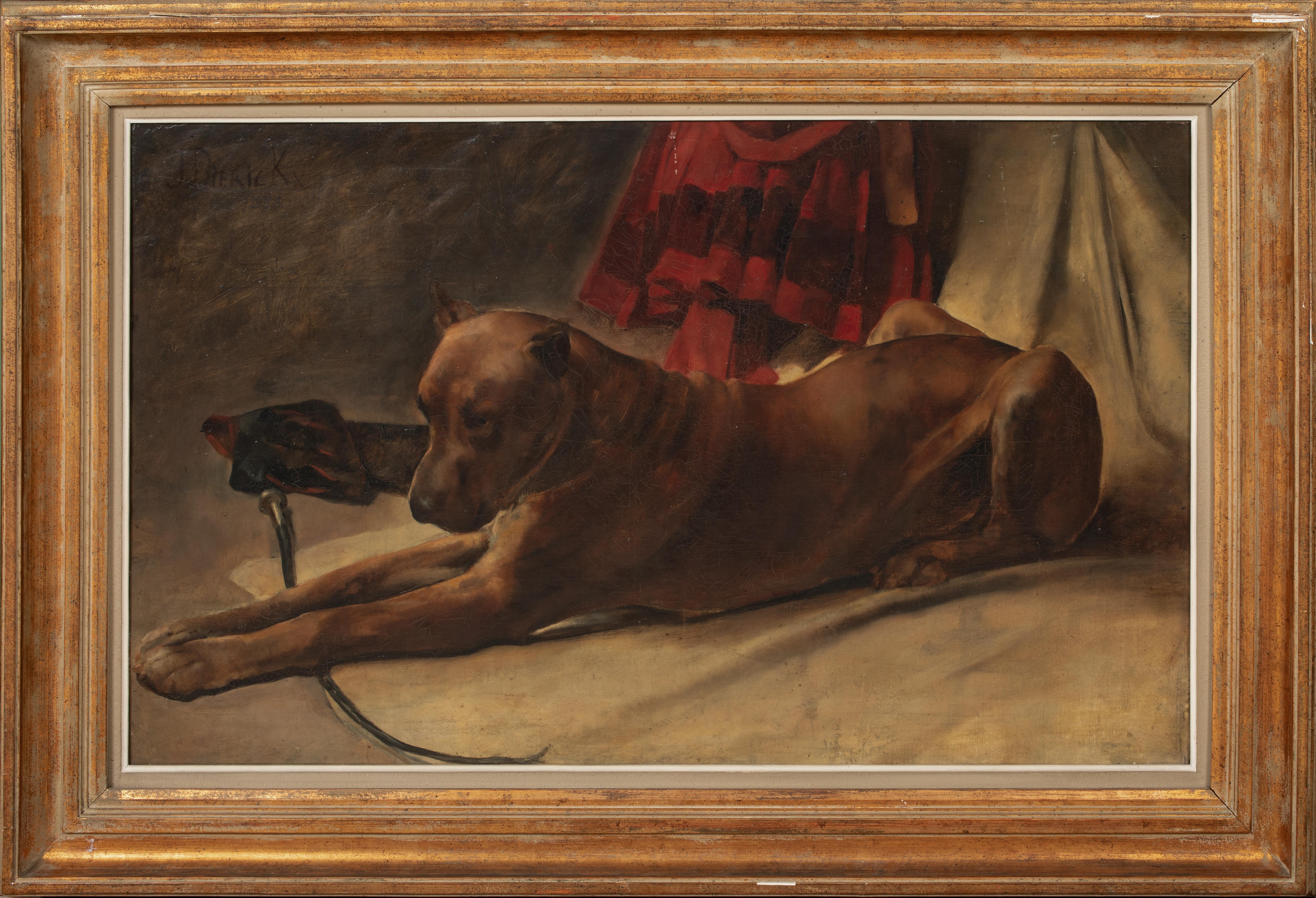 Porträt einer Dogge „Achilles“, 19. Jahrhundert  von Joseph DIERICKX