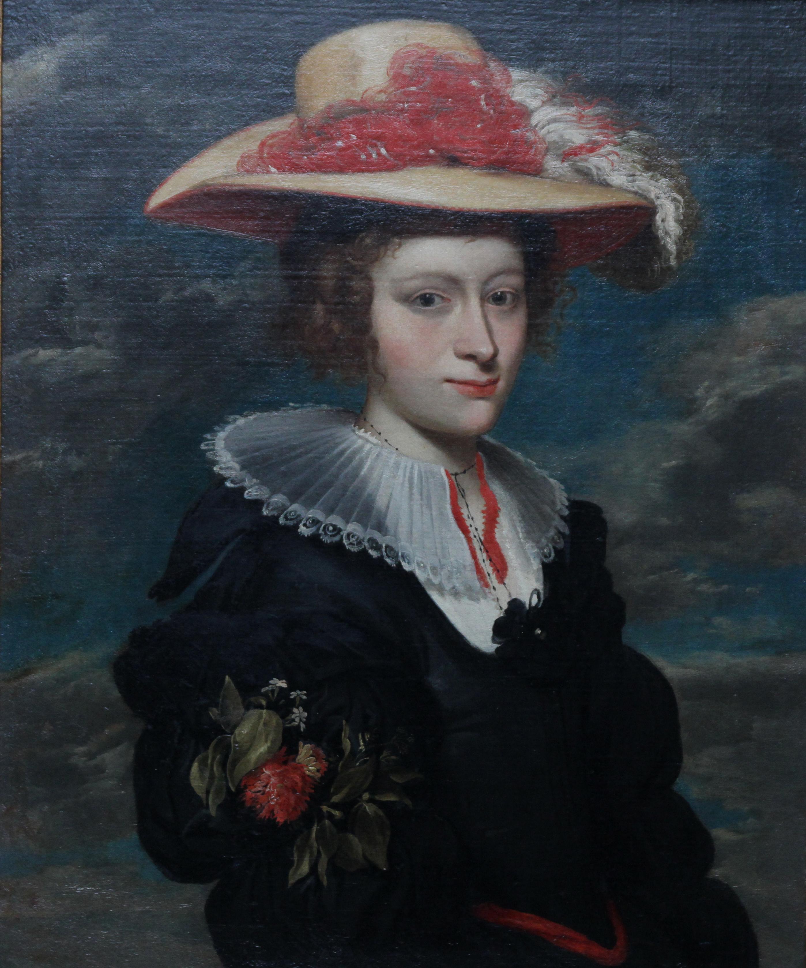 Porträt von Helena Fourment, Rubens 2. Ehefrau, flämisches Ölgemälde – Painting von Unknown