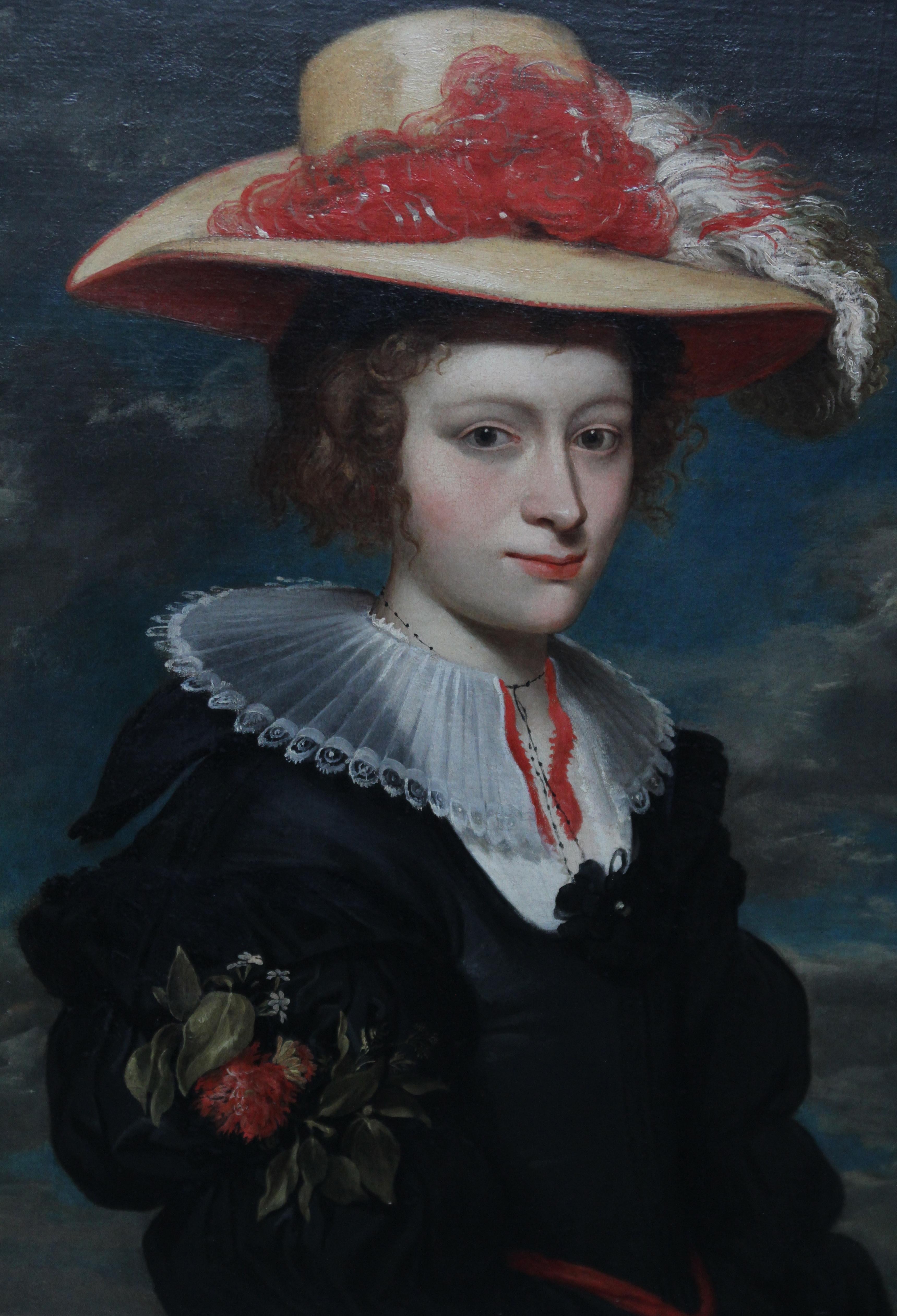 Porträt von Helena Fourment, Rubens 2. Ehefrau, flämisches Ölgemälde (Alte Meister), Painting, von Unknown