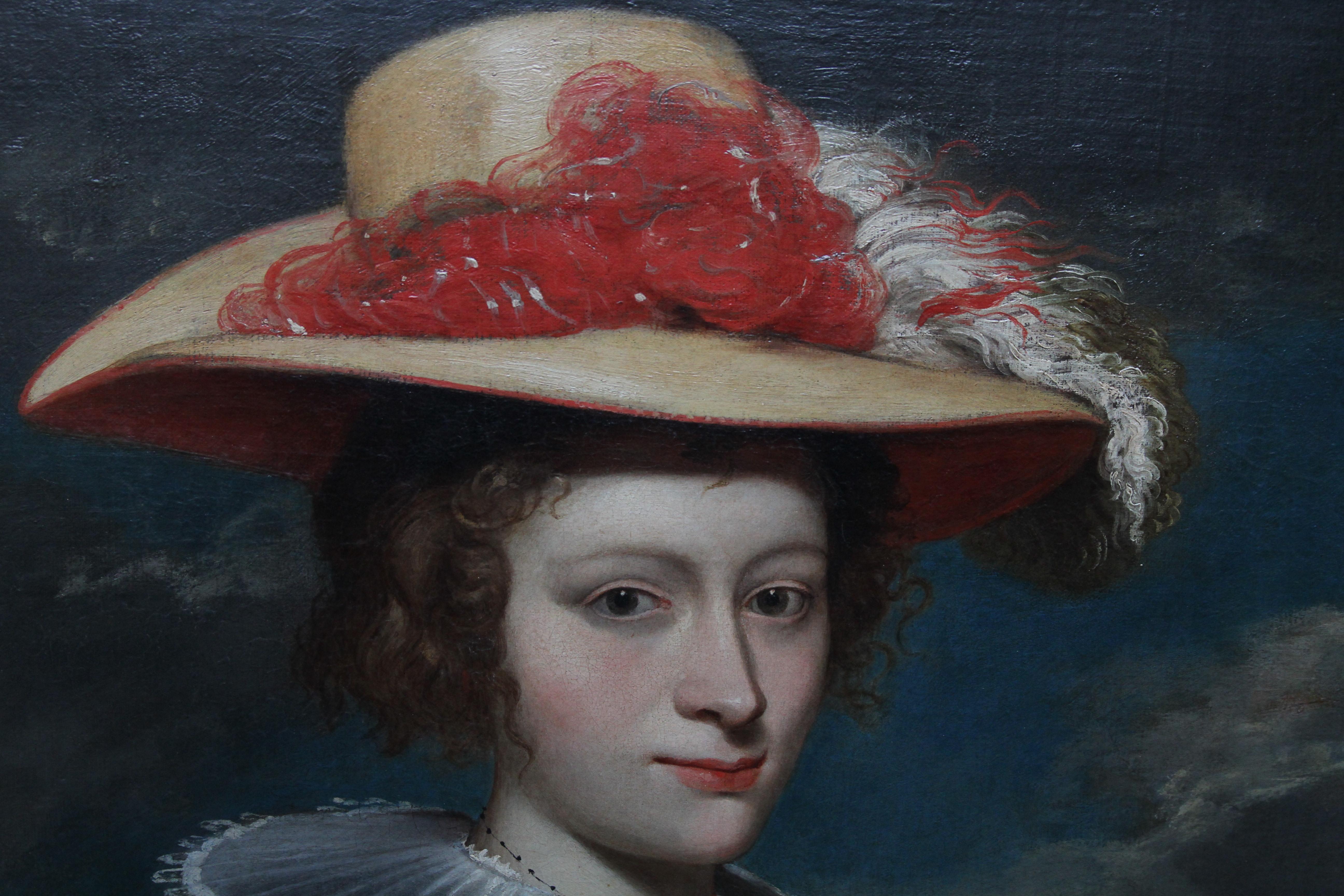 Portrait of Helena Fourment, Ruben's 2nd Wife - Flemish Old Master oil painting - Old Masters Painting by Unknown