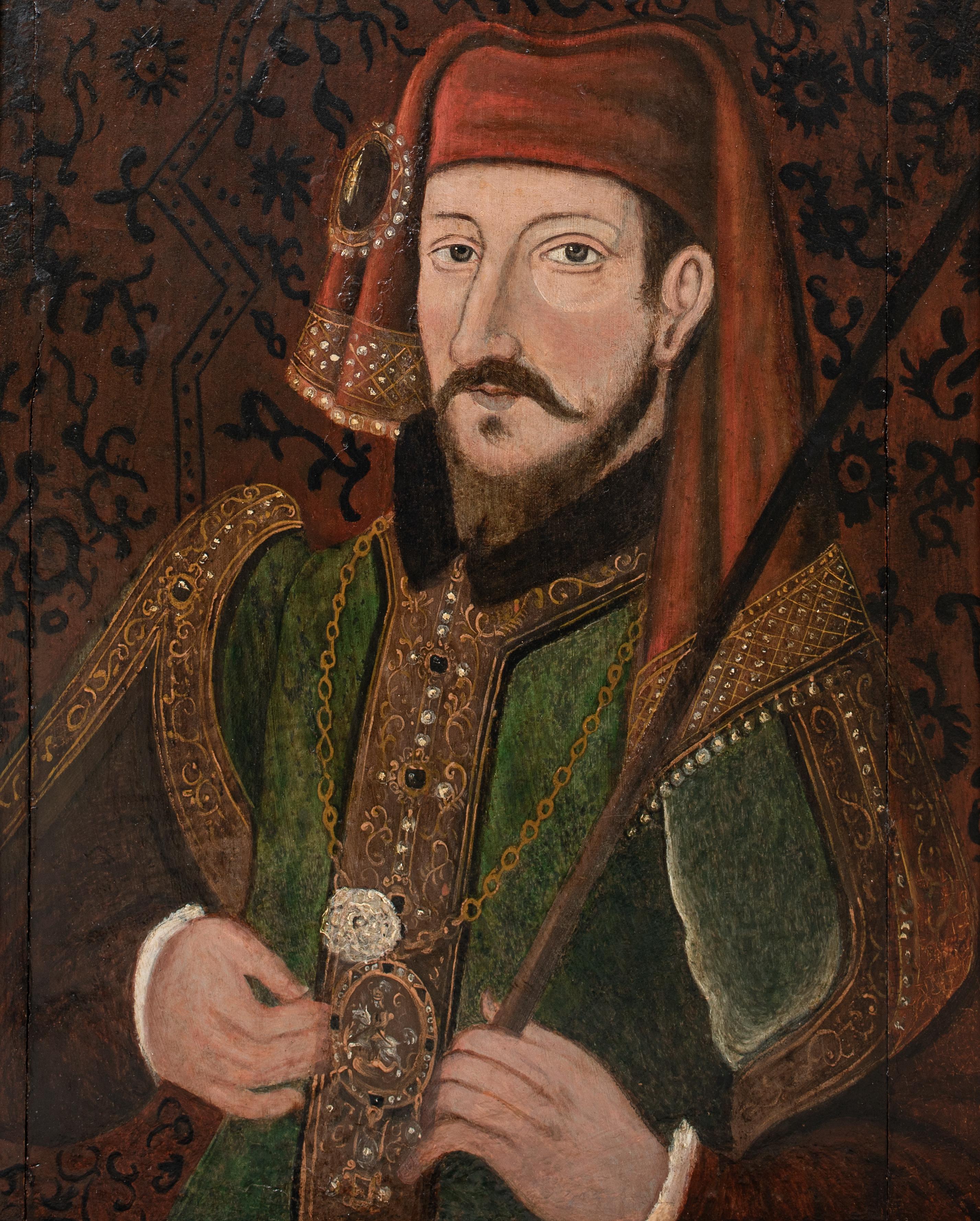 Portrait d'Henry IV, roi d'Angleterre (1367-1413), 16e siècle - Noir Portrait Painting par Unknown