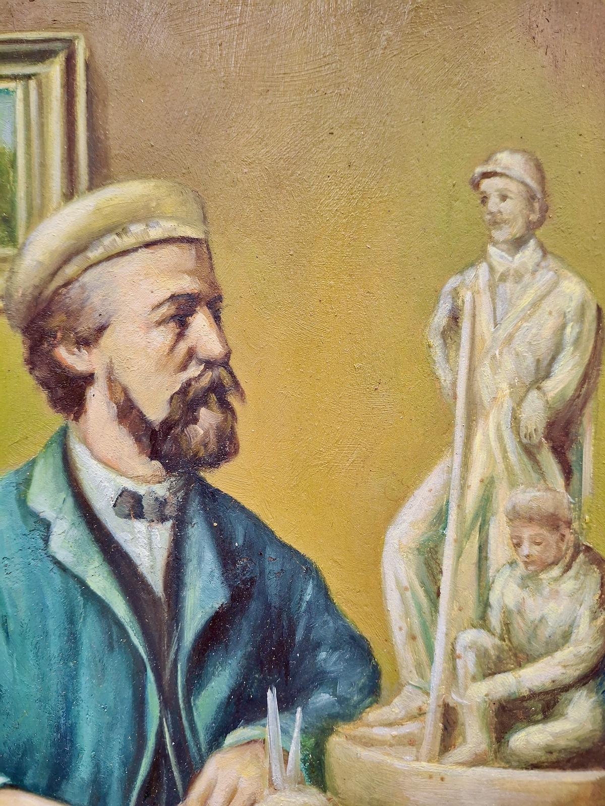Ritratto di John Rogers, uno scultore per l'uomo comune - Portrait Painting Marrone di Unknown