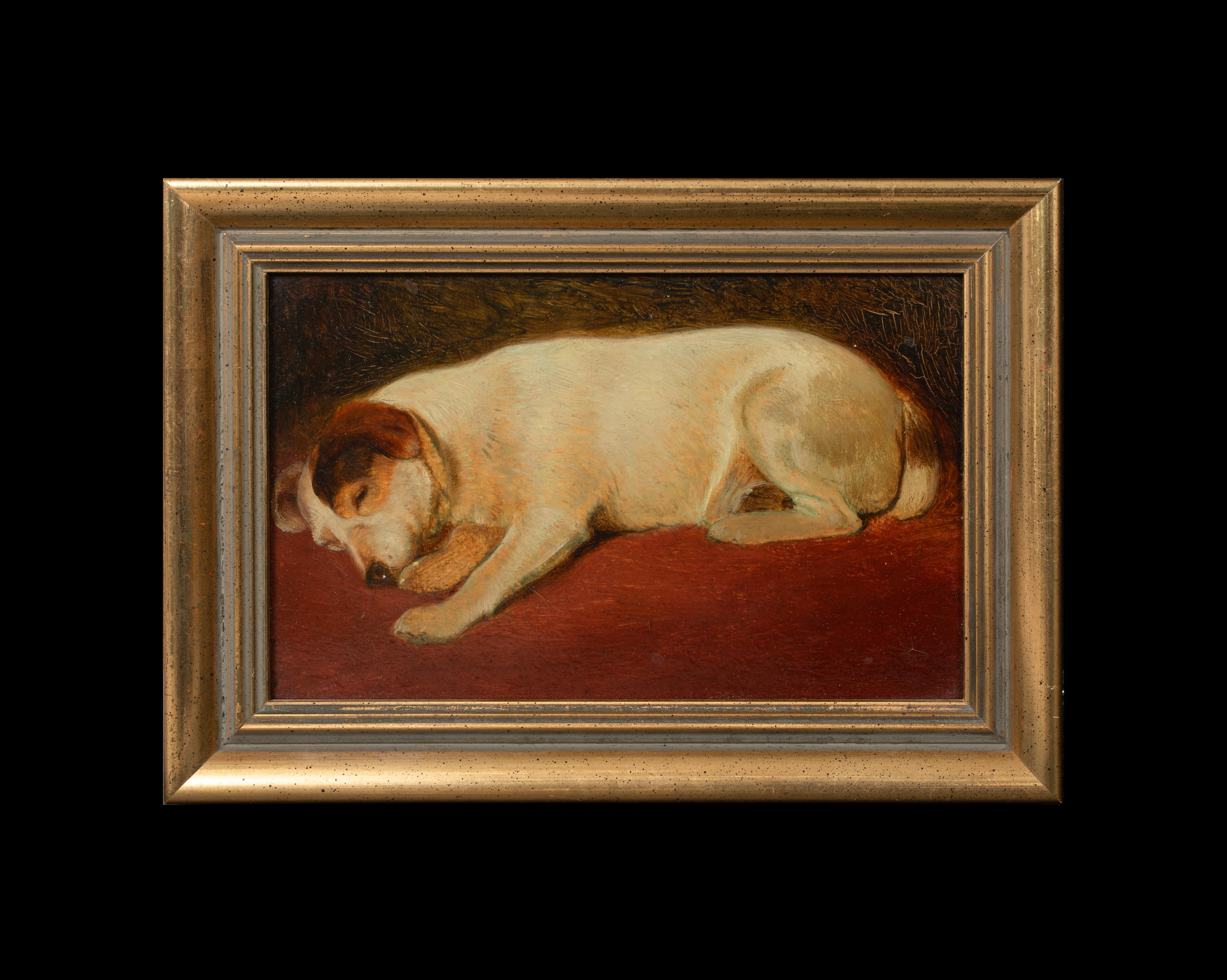 Portrait de Jules A Jack Russell, 19e siècle attribué à Frederick HALL - Painting de Unknown